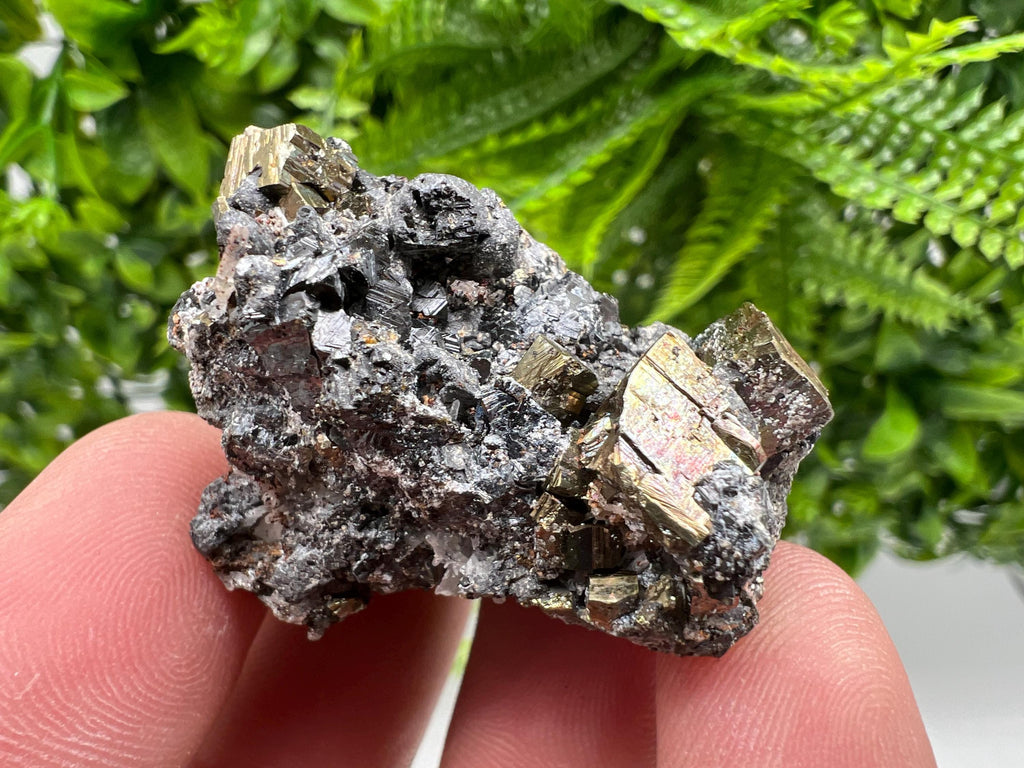 Wonderful Pyrite whit Hematite on Sphalerite,Quartz,from 9 th September mine,Bulgaria,natural,collectible specimen,collection minerals,gift