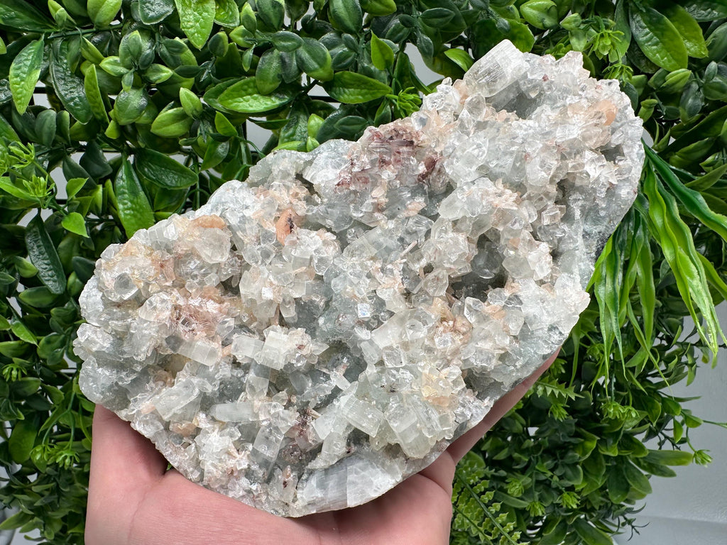 Apophyllite Stilbite on Chalcedony, Natural Mineral Specimen, India