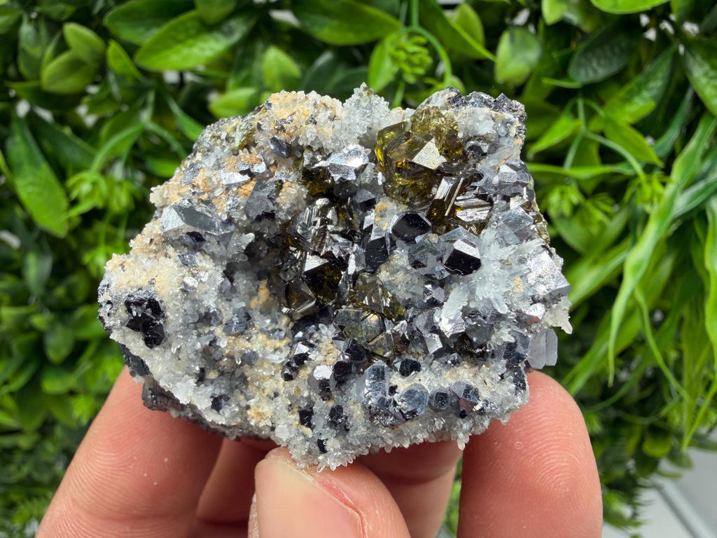 Sphalerite Cleiopfane on Quartz Mineral Specimen, Krushev Dol Mine, Bulgaria Home Decor Stone