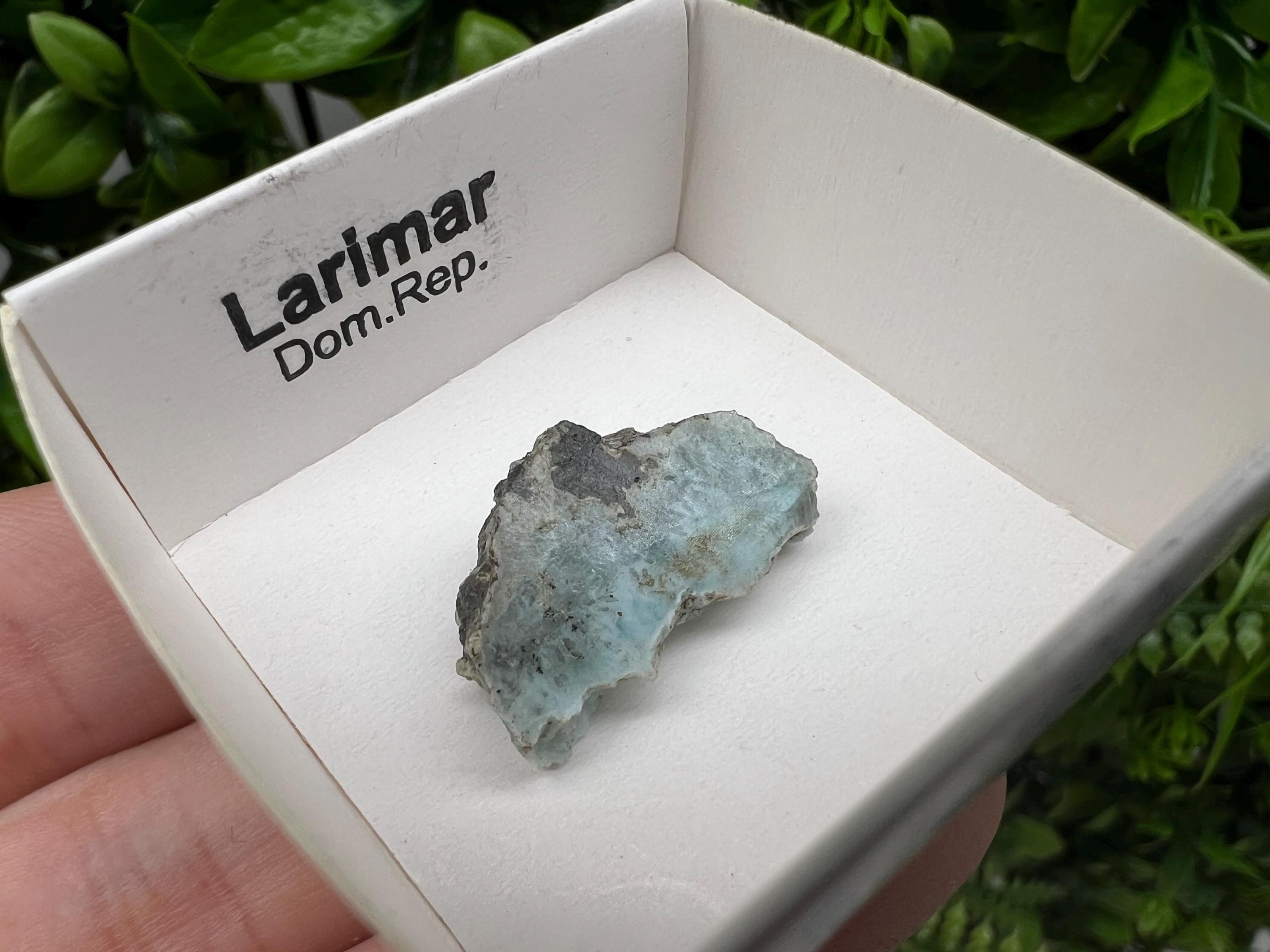 Rare Raw Larimar Specimen: Dominican Republic Mineral Collection (23/15mm