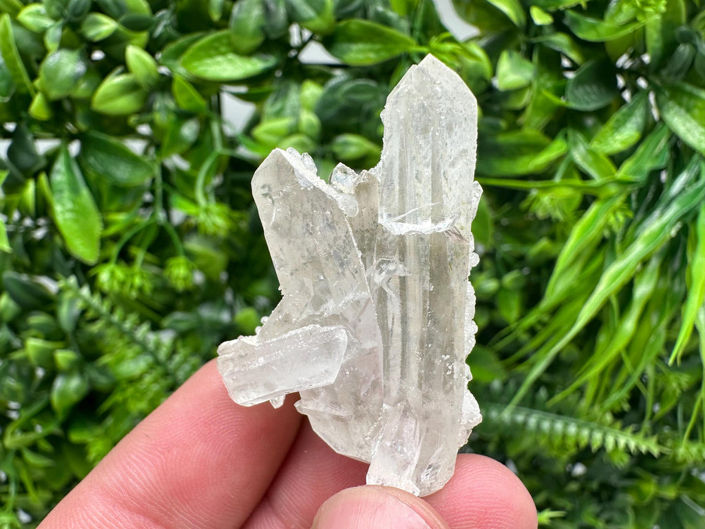 Calcite on Quartz Crystal: Borieva Mine, Bulgaria