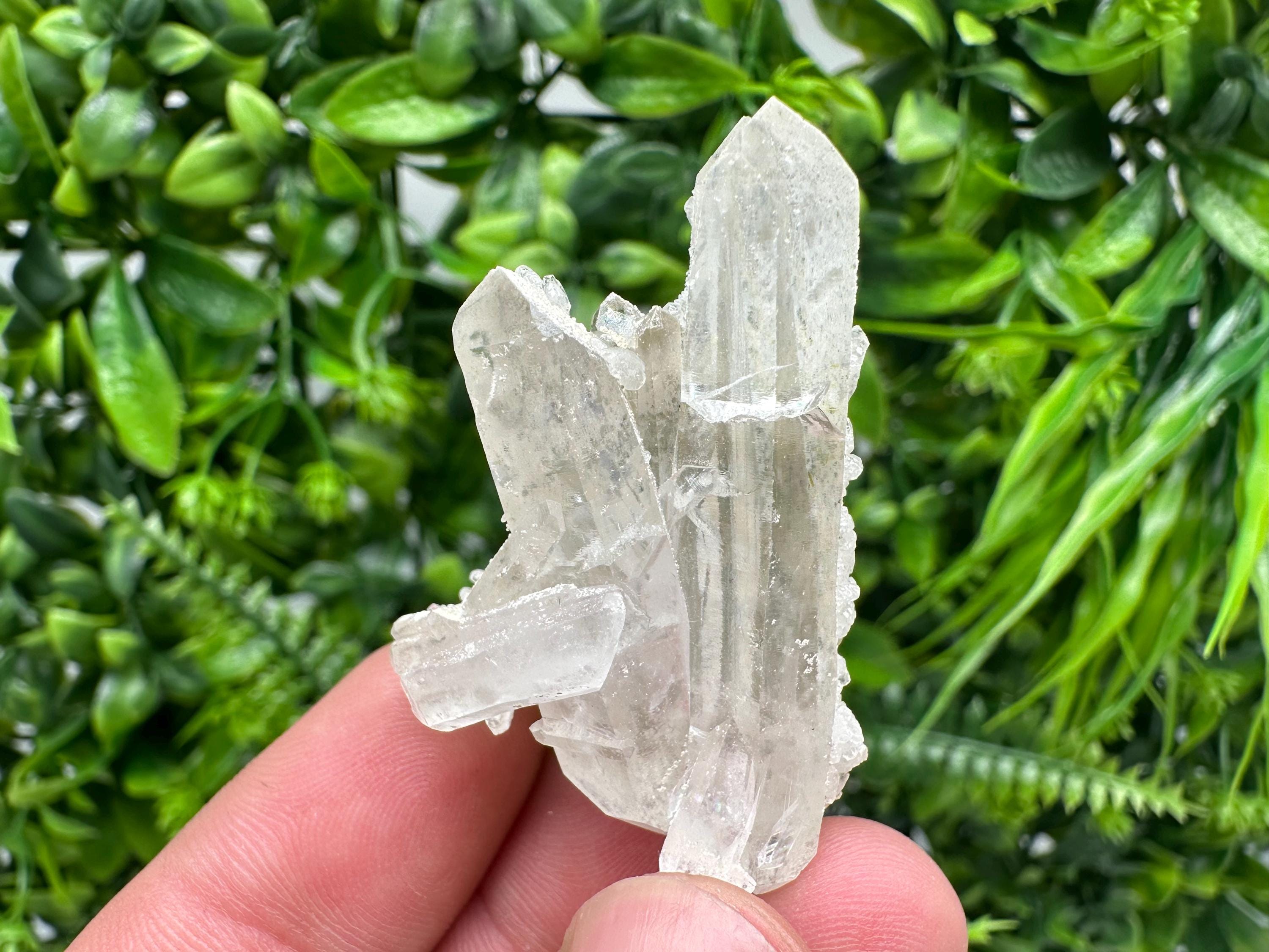 Calcite on Quartz Crystal: Borieva Mine, Bulgaria