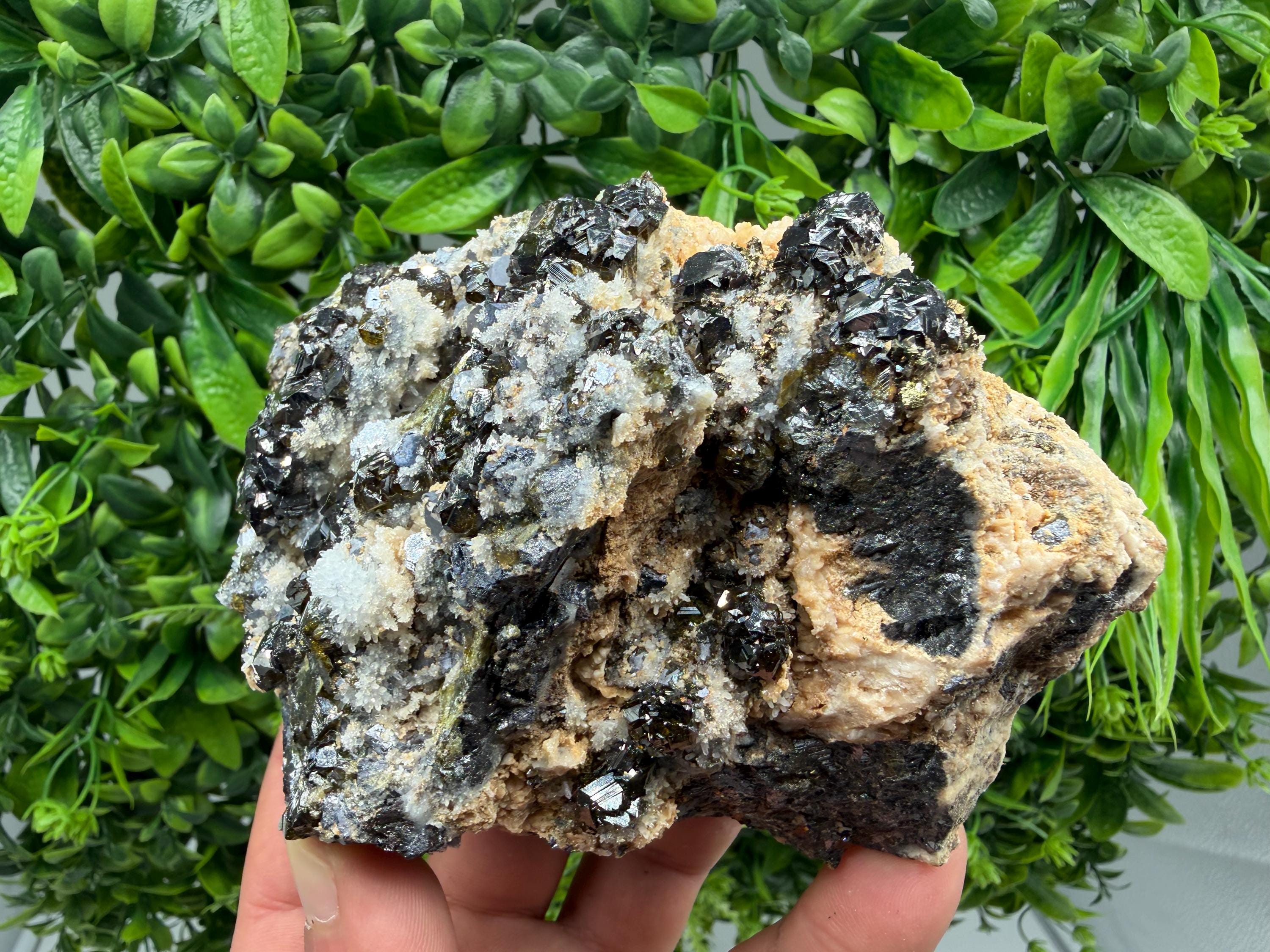 Sphalerite Cleiophane on Quartz, Krushev Dol Mine Mineral Specimen