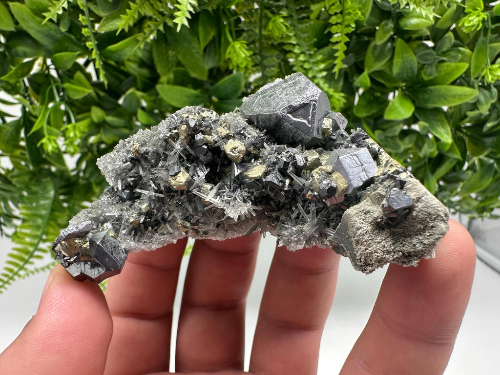 Wonderful shiny Galena,Chalcopyrite,Sphalerite from Vurba mine section Batantci natural minerals souvenir crystal gift home decor,collection