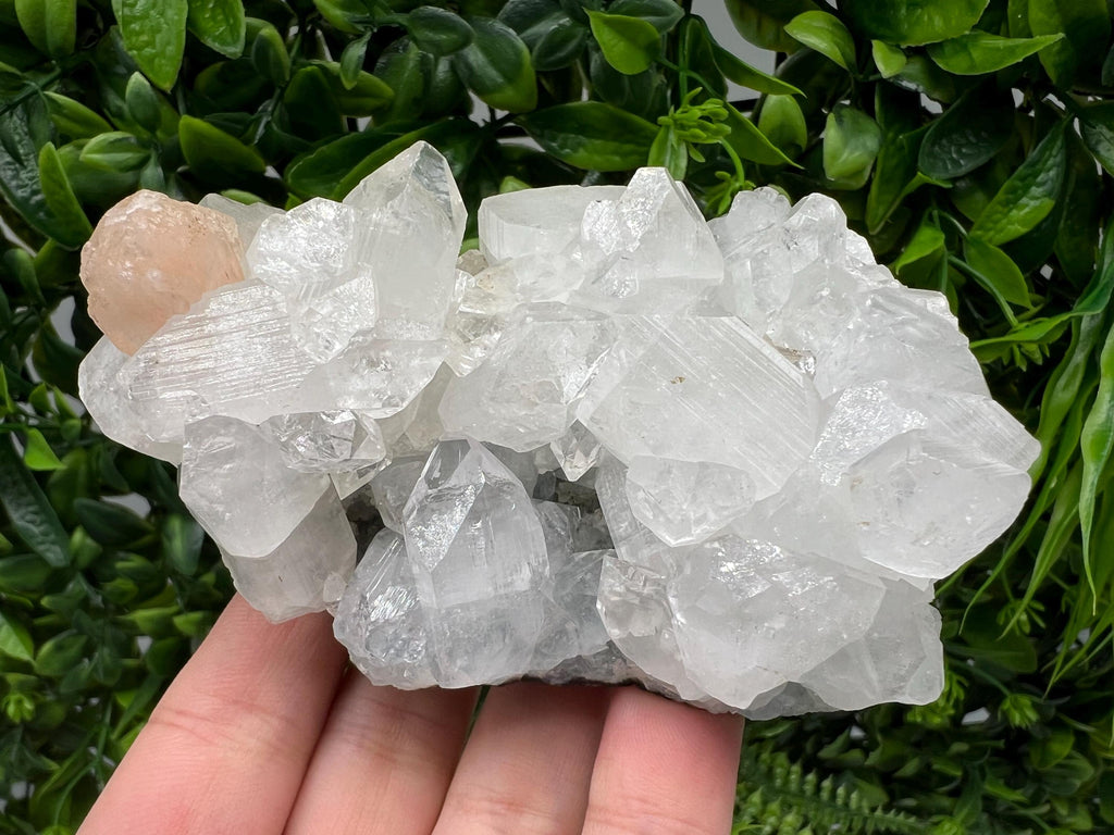 Apophyllite Stilbite on Chalcedony: Natural Mineral Specimen, India