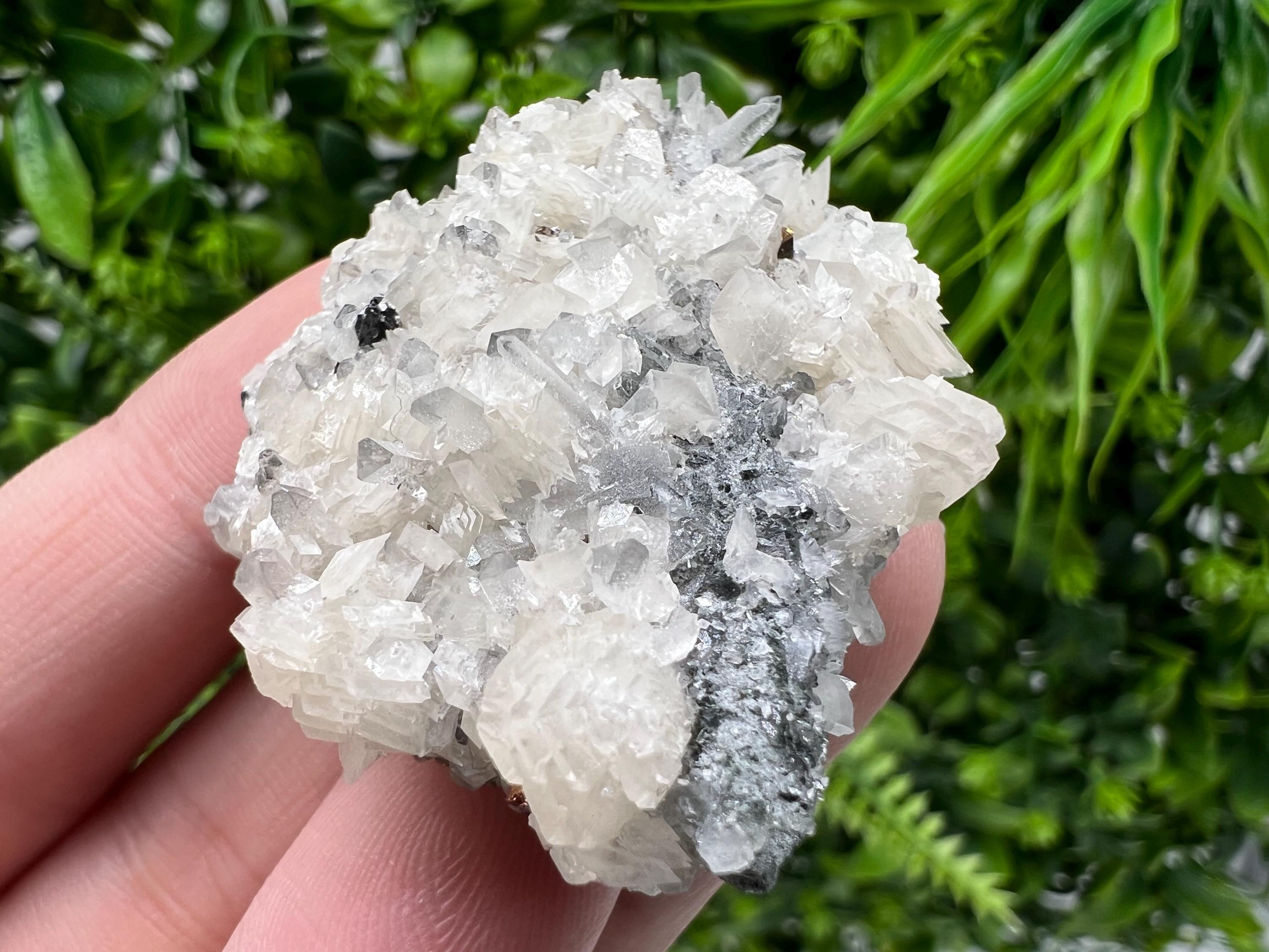 Calcite on Quartz Specimen: Borieva Mine, Madan, Bulgaria