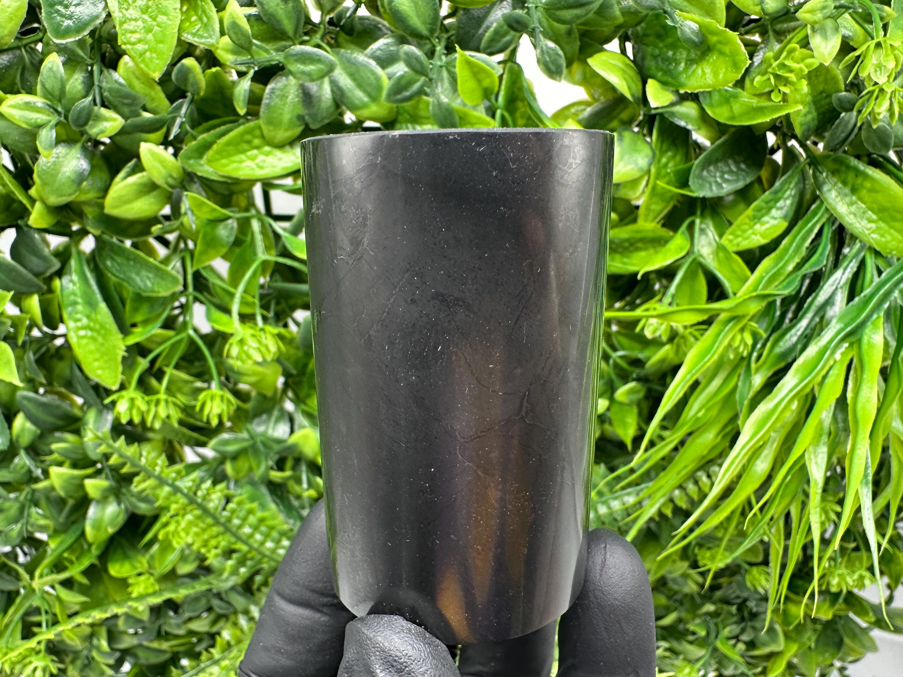 Polished Shungite Cup (60mm): Natural Karelia Stone