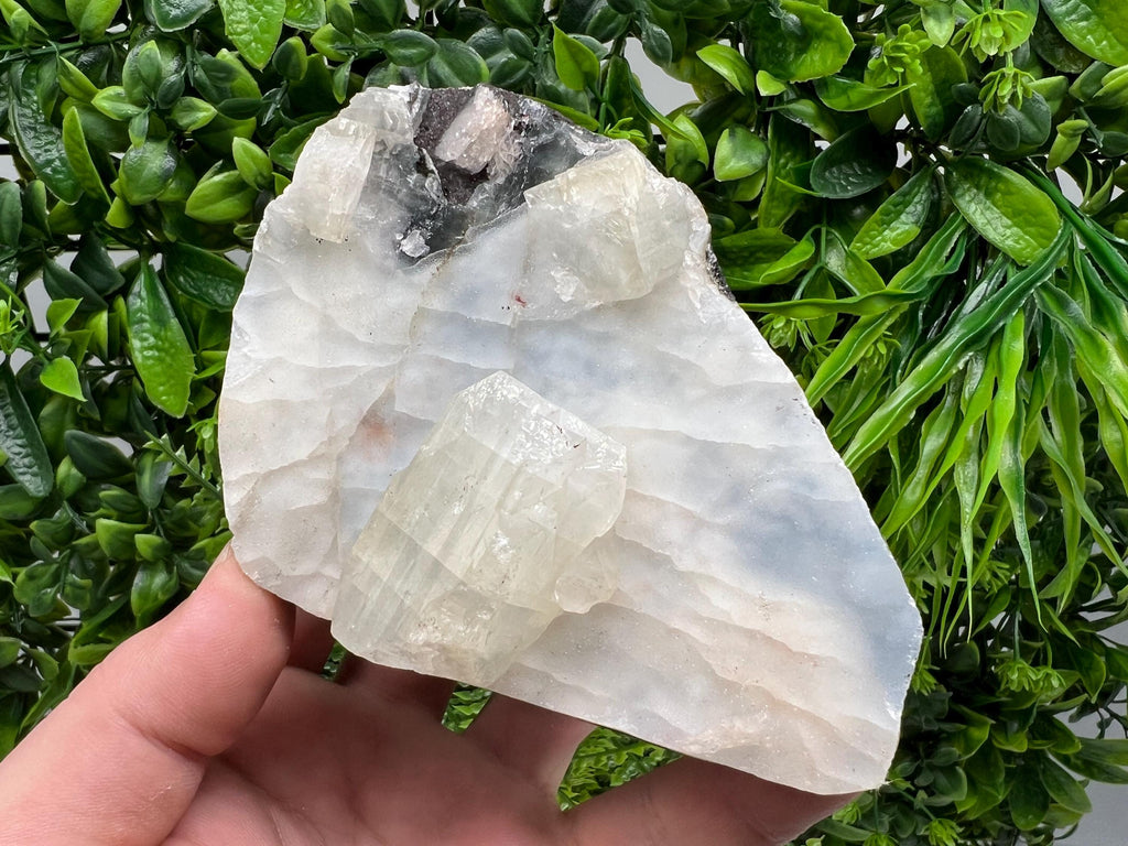 Transparent Apophyllite on Chalcedony, Natural Crystal Specimen, India Minerals