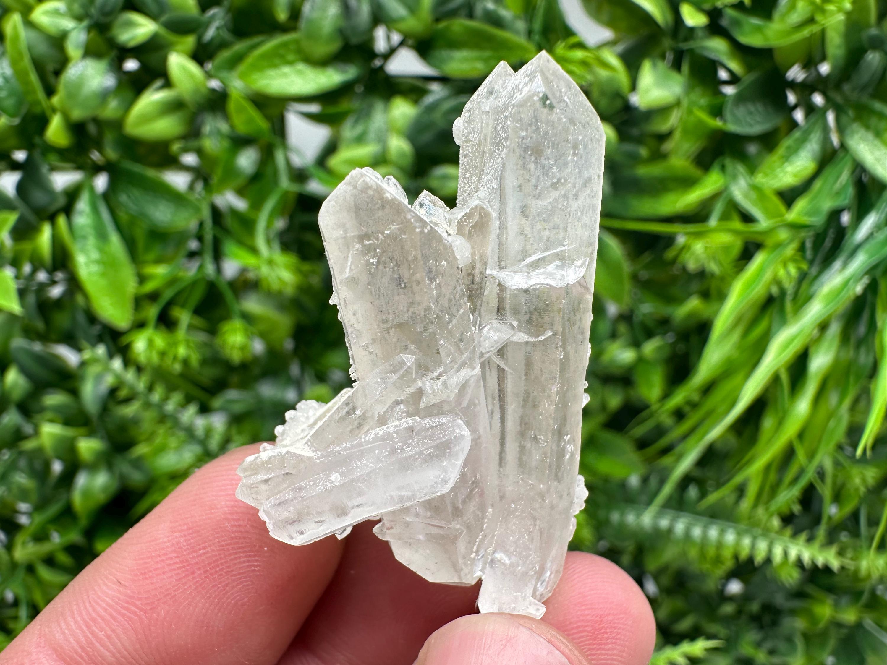 Calcite on Quartz Crystal: Borieva Mine, Bulgaria