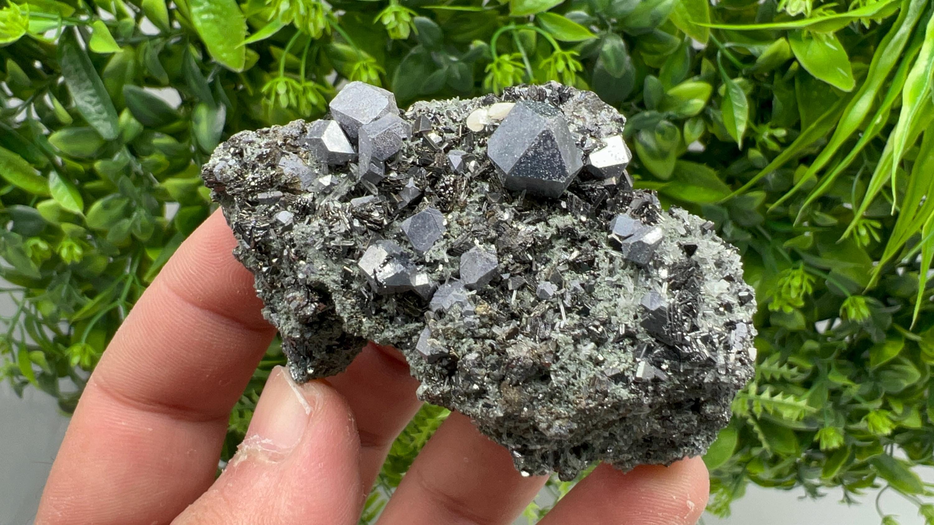 Sphalerite Galena Crystal Cluster with Quartz, Epidote & Chlorite