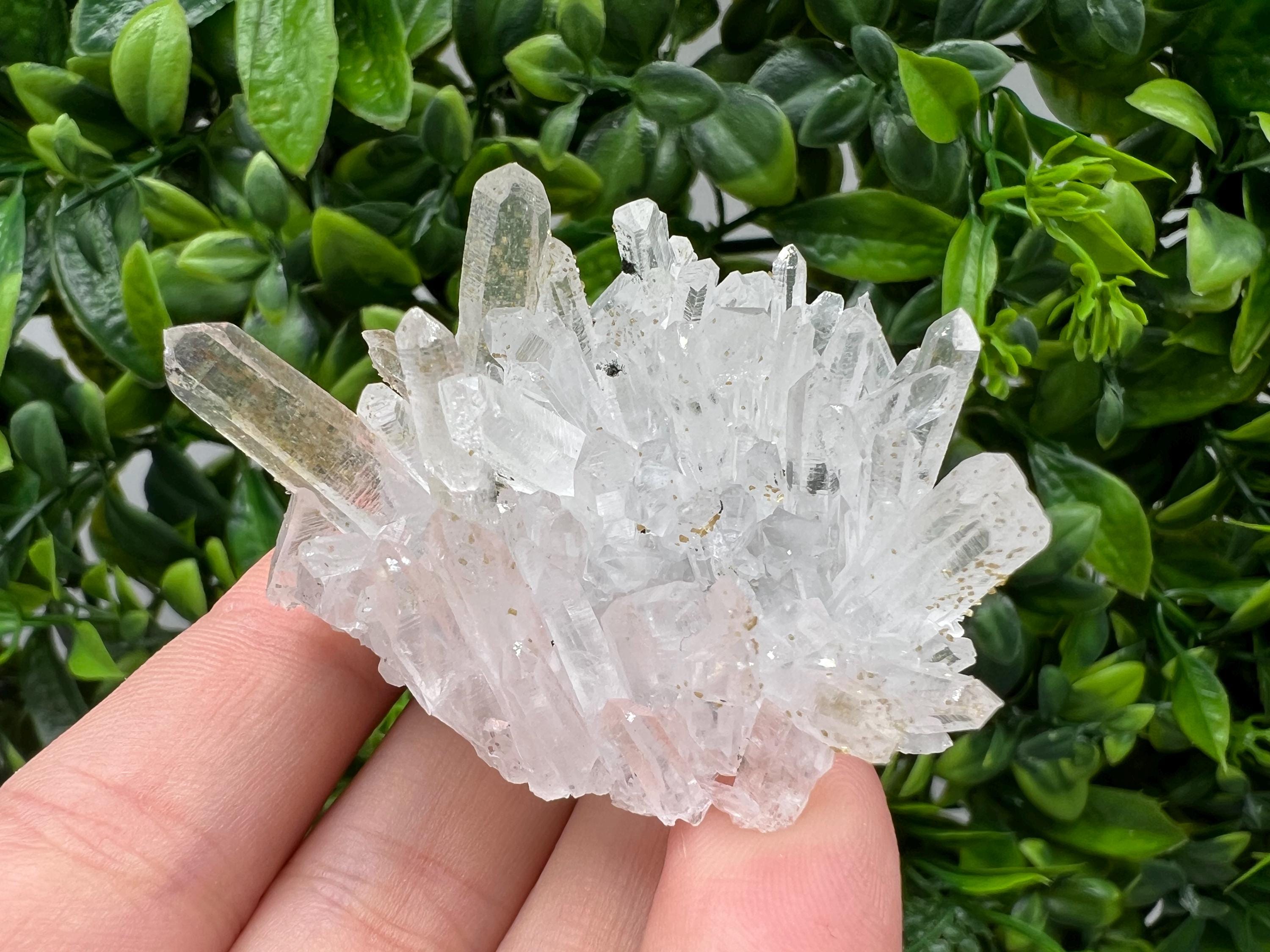 Lovely specimen Green Quartz inclusions Chlorite and Sphalerite/ Natural minerals/ Souvenir crystal gift minerals famous 9th September/Madan