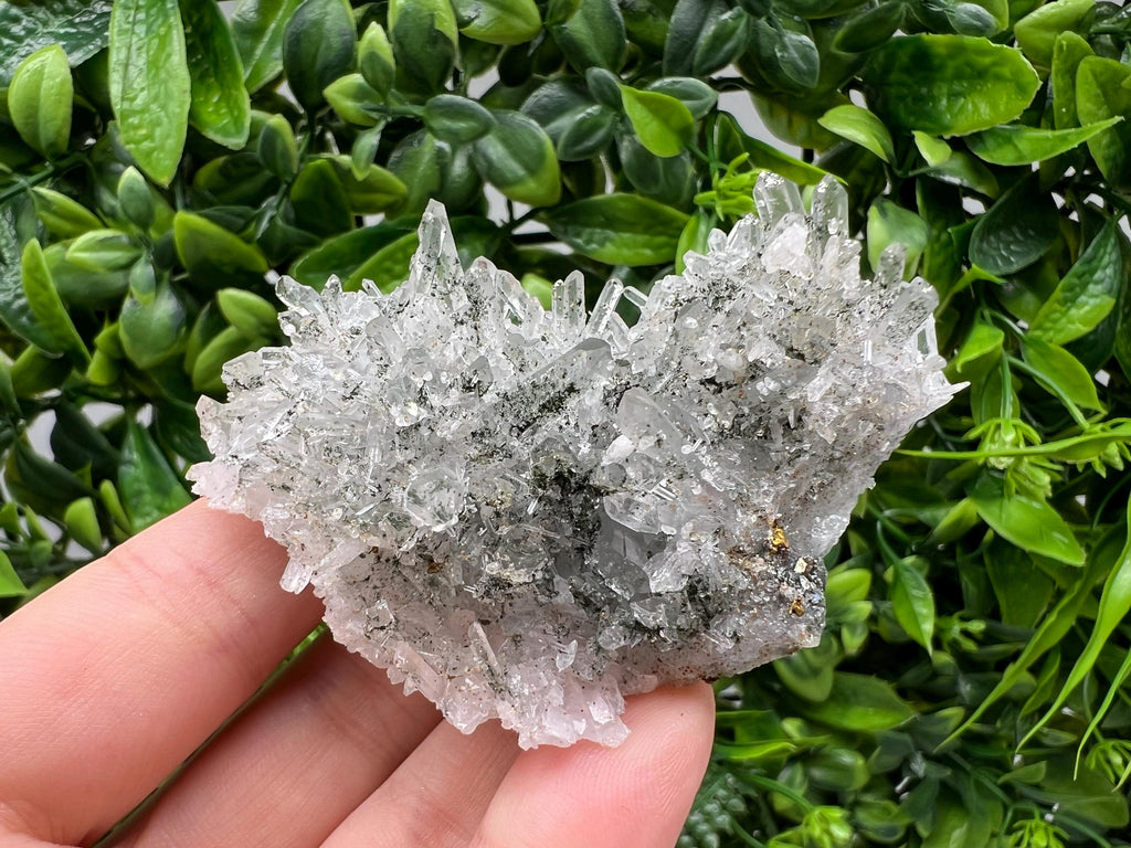 Green Quartz Crystal Specimen: Chlorite & Sphalerite Inclusions, Madan Bulgaria