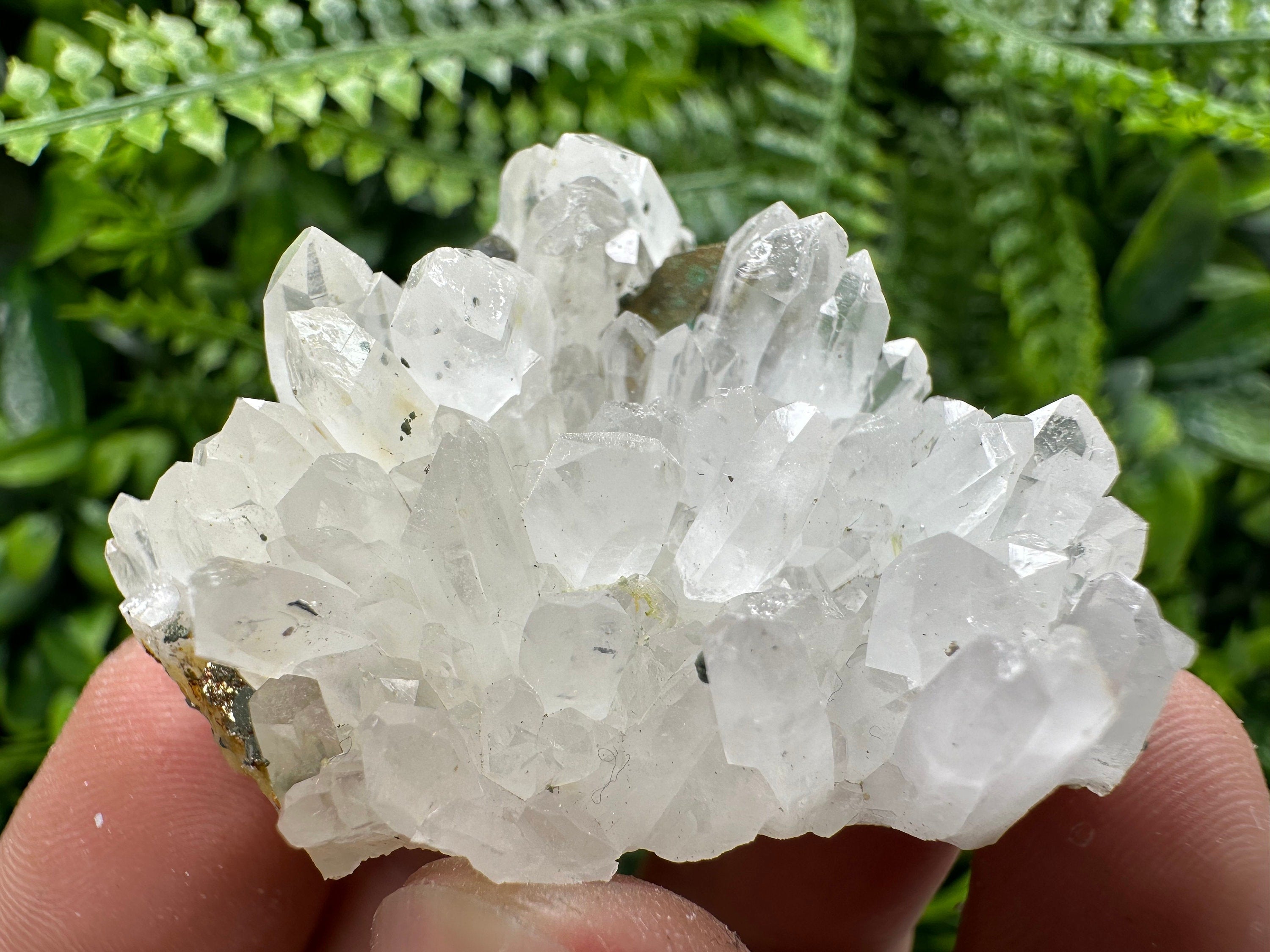 Transparent Quartz with Chalcopyrite, Djurcovo Mine, Bulgaria