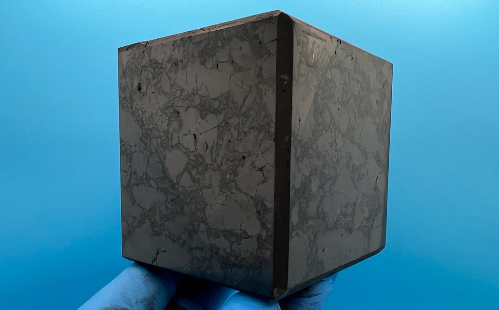 Shungite Crystal Cube (6cm): EMF & 5G Protection, Healing Stone