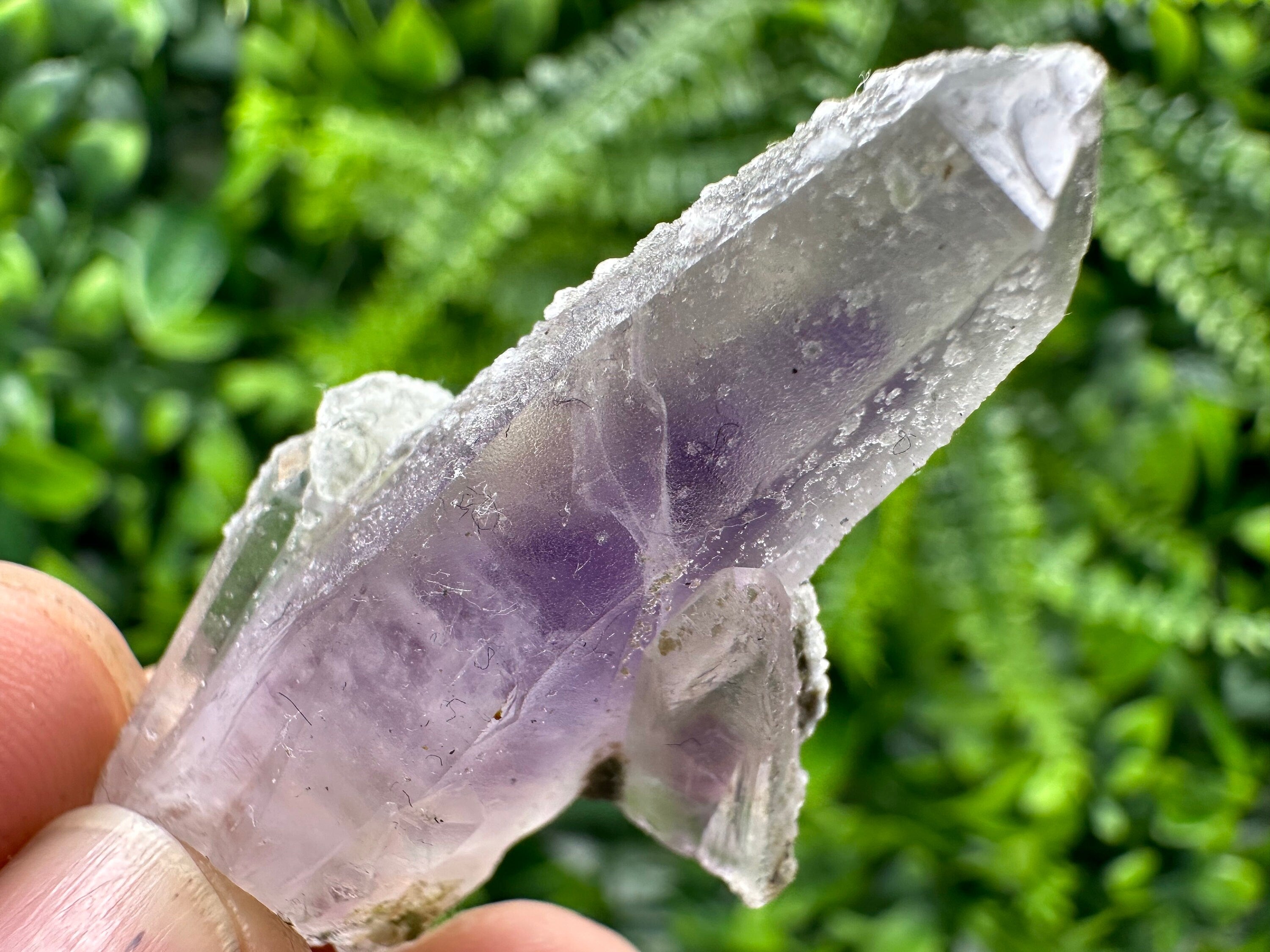 Amethyst Phantom Quartz with Chalcedony and Chlorite - Bulgaria Crystal