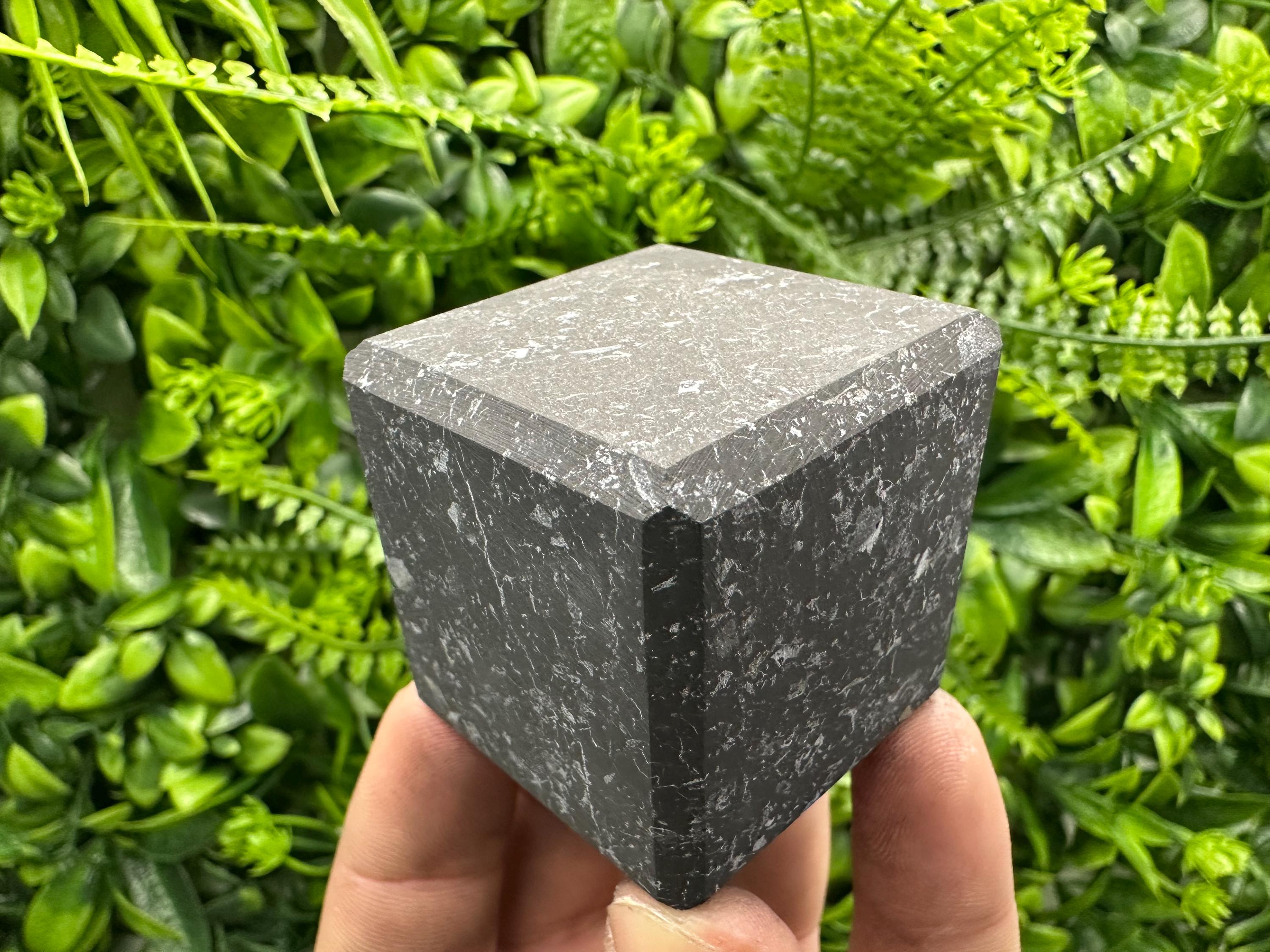 Shungite Cube 4cm: EMF & 5G Protection, Healing Crystal