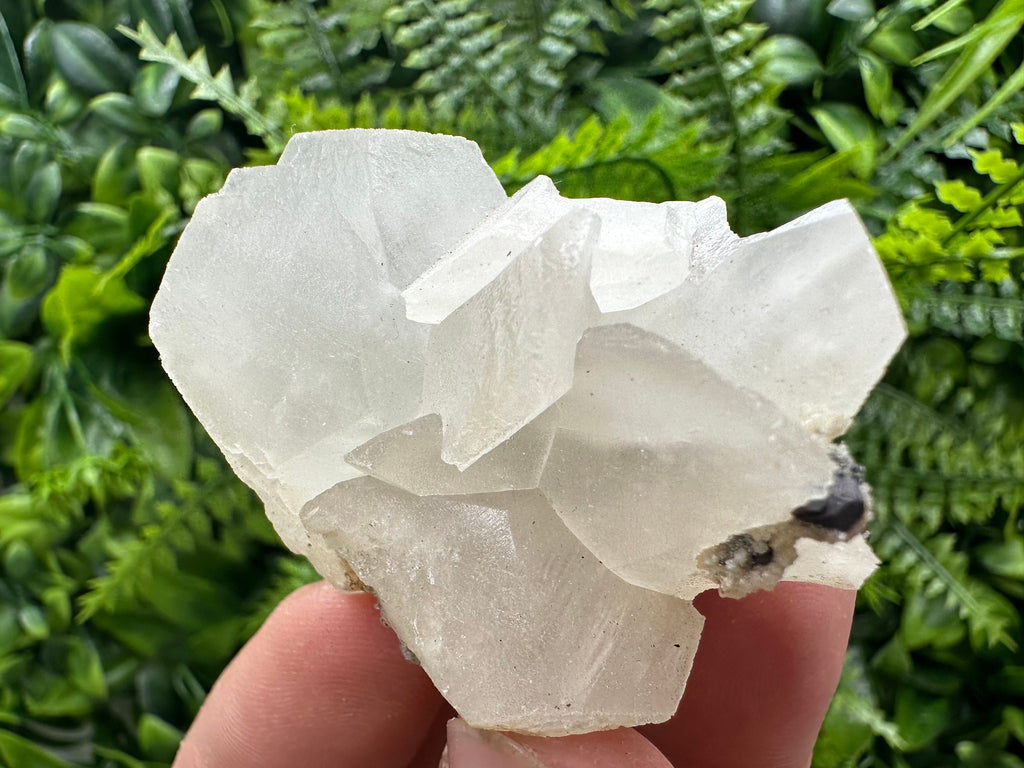 White Calcite on Matrix, Madan Bulgaria Mineral Specimen