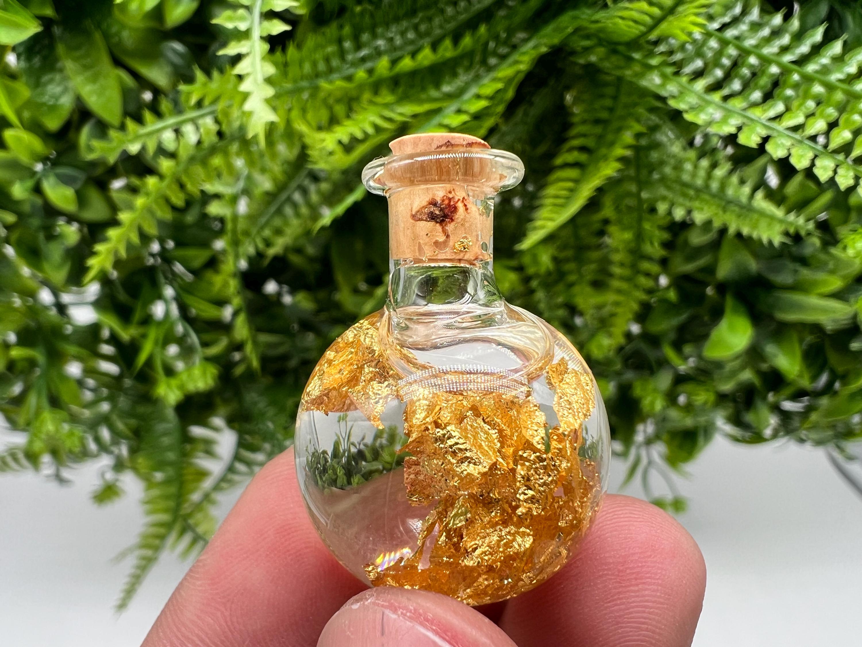 ONE(1)Stunning BOTTLE real gold,Silver Argento,Copper Rame,raw gold Flakes,minerals specimen,home decor,gift idea,souvenir,real gold,22carat