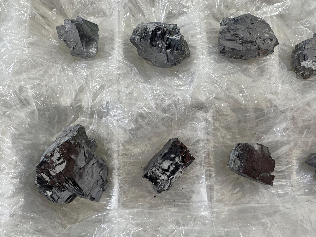 Shiny Galena Cluster Chunks: Borieva Mine Minerals (Set of 15)