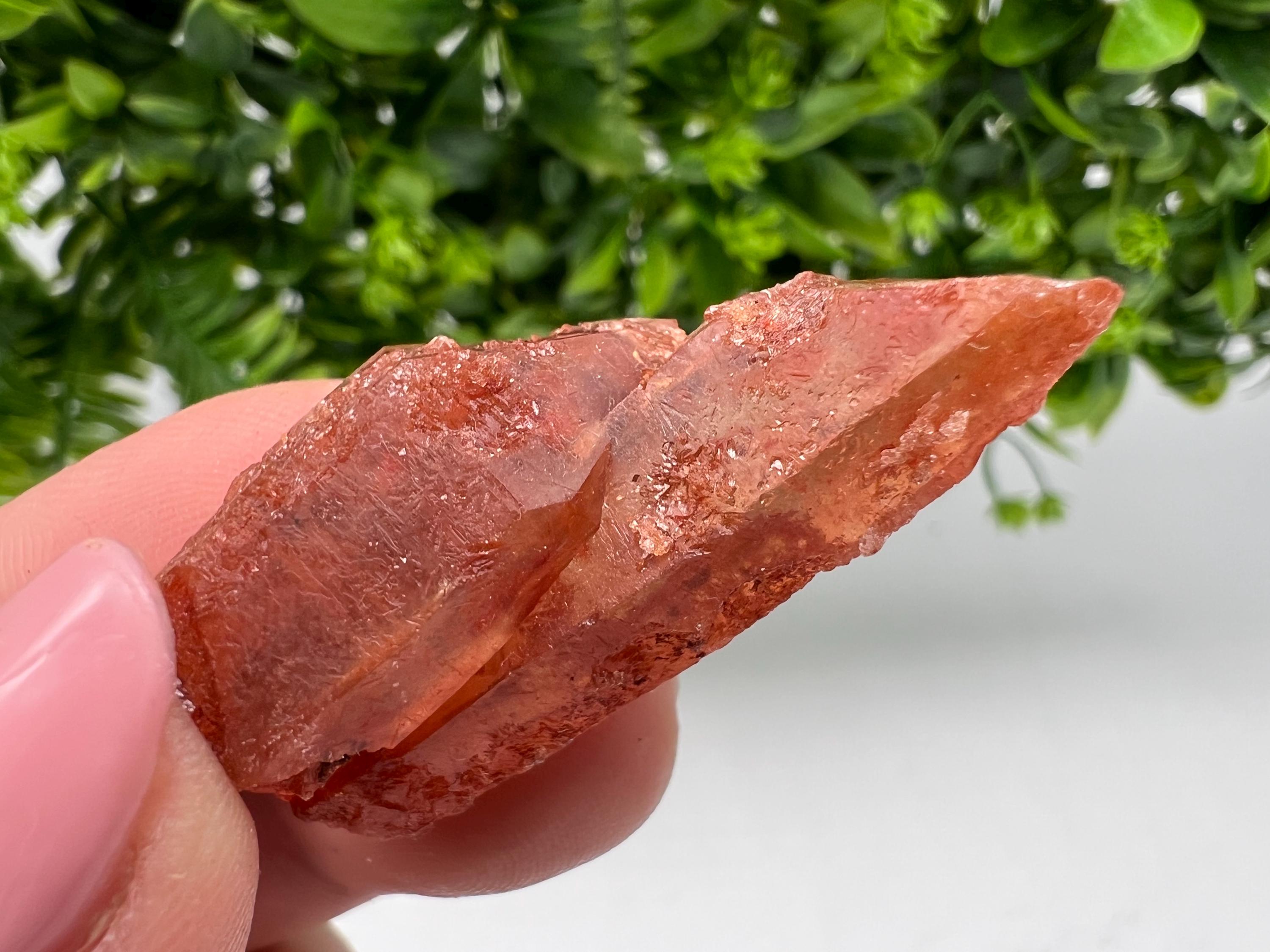 Red Hematite Quartz Specimen: Moroccan Phantom Crystal, Rare Mineral Collection