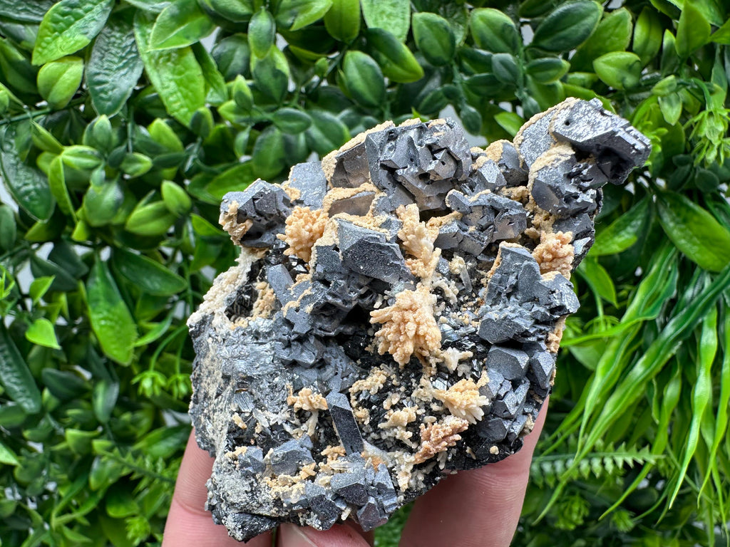 Skeletal Galena with Sphalerite and Calcite - Madan, Bulgaria