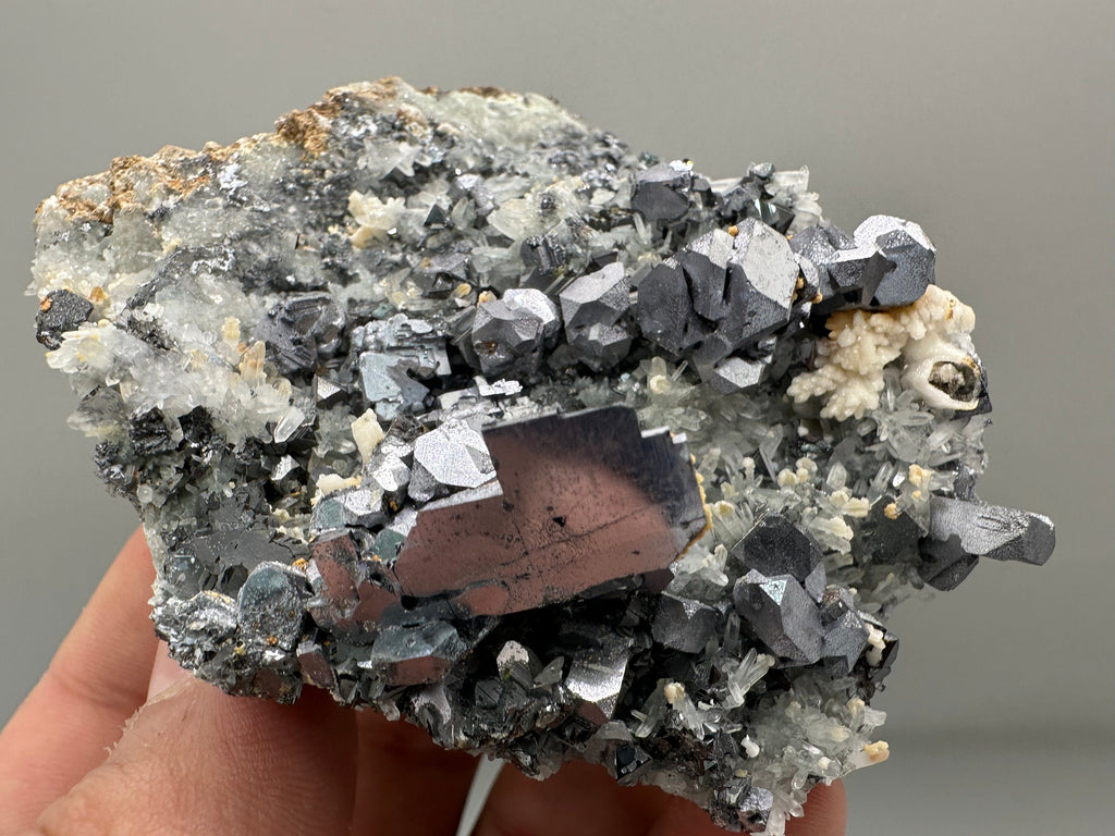 Skeletal Galena Mineral Specimen: Shiny Crystal Stone, Bulgaria