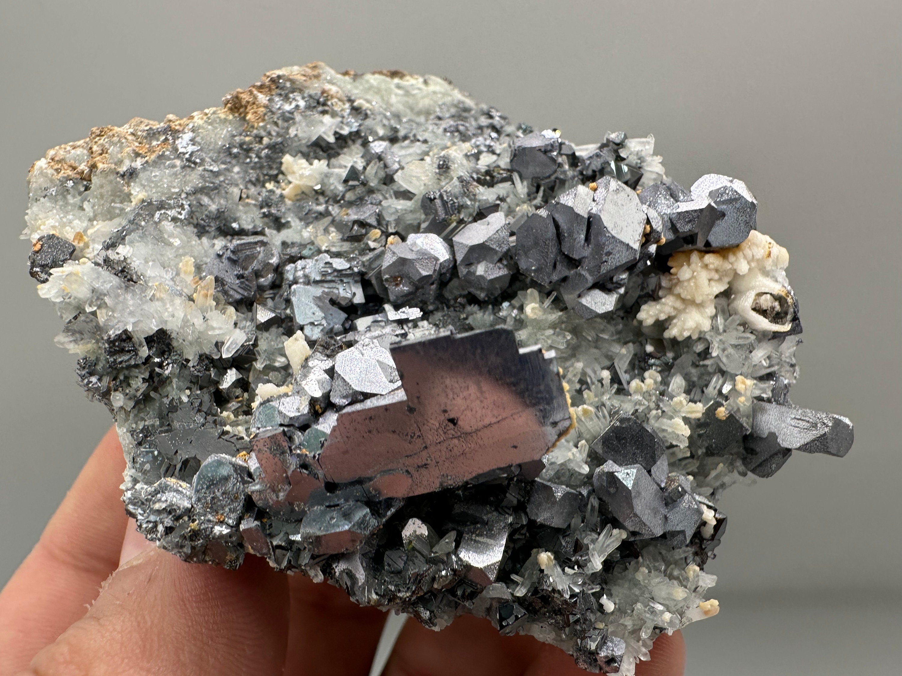 Skeletal Galena Mineral Specimen: Shiny Crystal Stone, Bulgaria