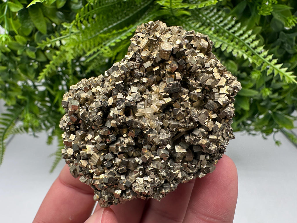 Rainbow Pyrite with Calcite, Natural Mineral Souvenir