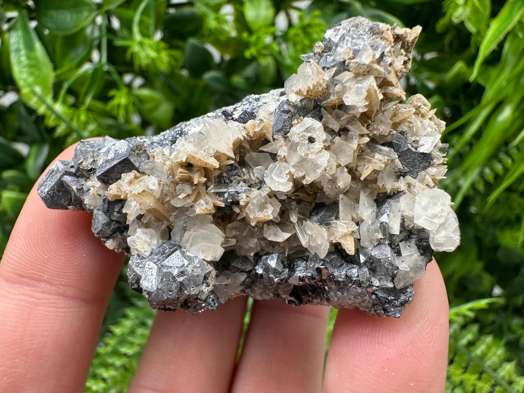 Galena Spinel with Quartz and Calcite, Borieva Mine Mineral Specimen