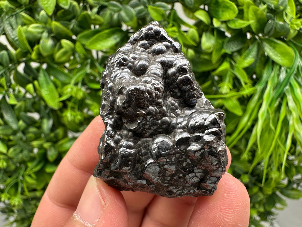 Botryoidal Black Hematite Specimen: Moroccan Crystal for Reiki Chakra