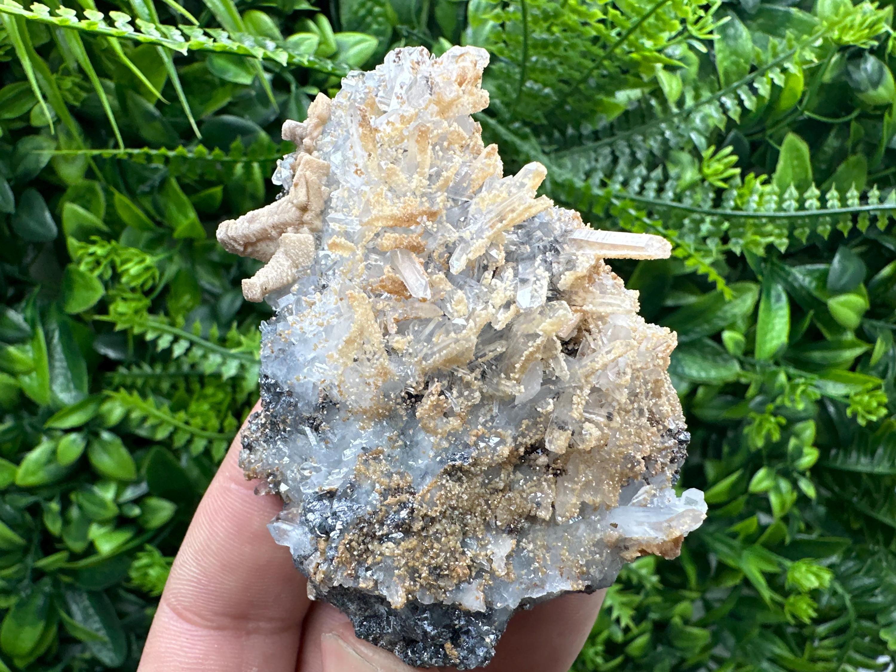 Quartz with Dolomite, Sphalerite and Galena Mineral Specimen