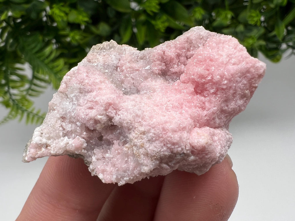 Rhodochrosite on Quartz, Starnica Mine, Bulgaria