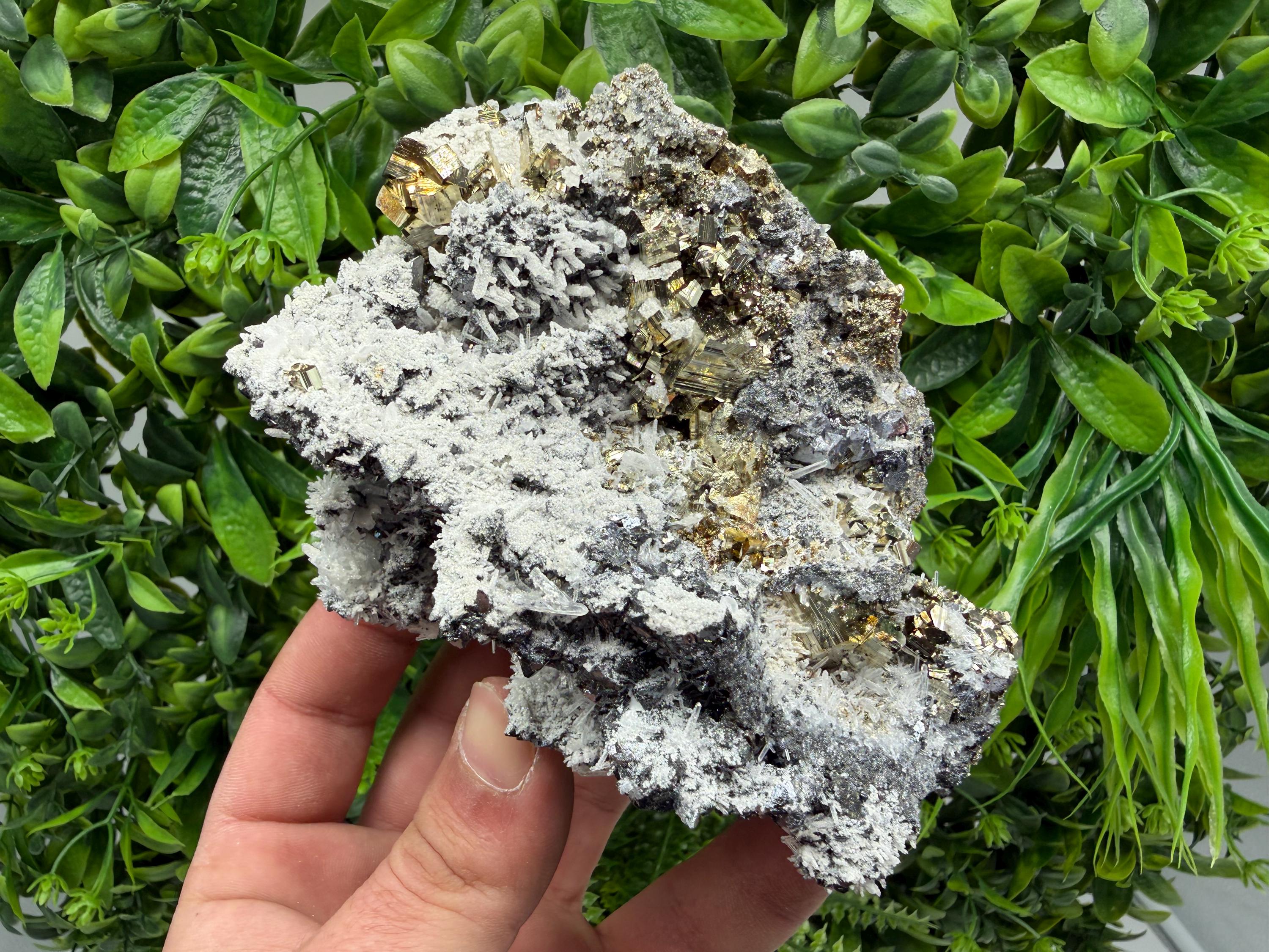 Pyrite Sphalerite Quartz  Mineral Specimen, Krushev dol Mine