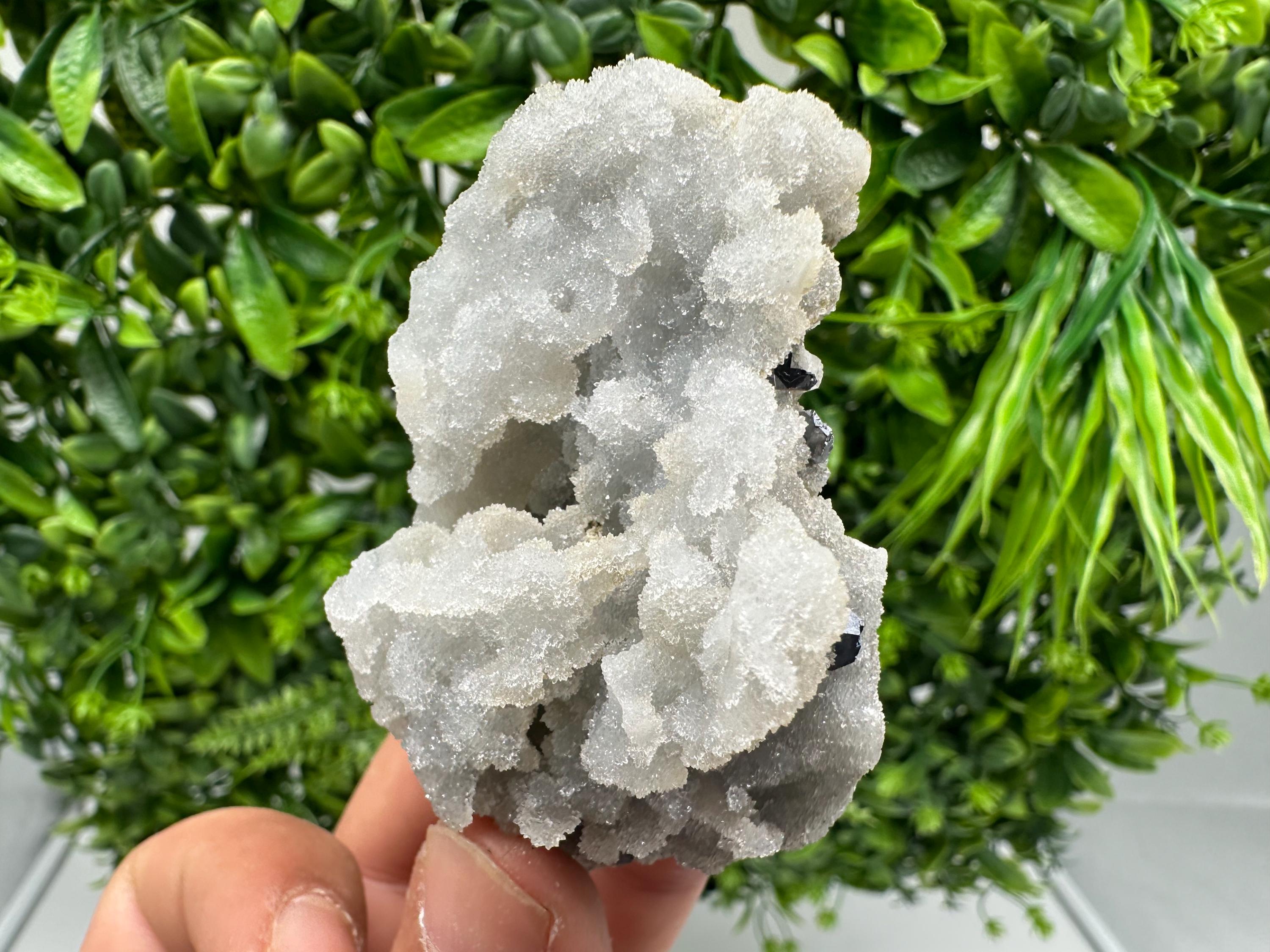 Galena on Chalcedony Mineral Specimen, Krushev dol Mine, Bulgaria