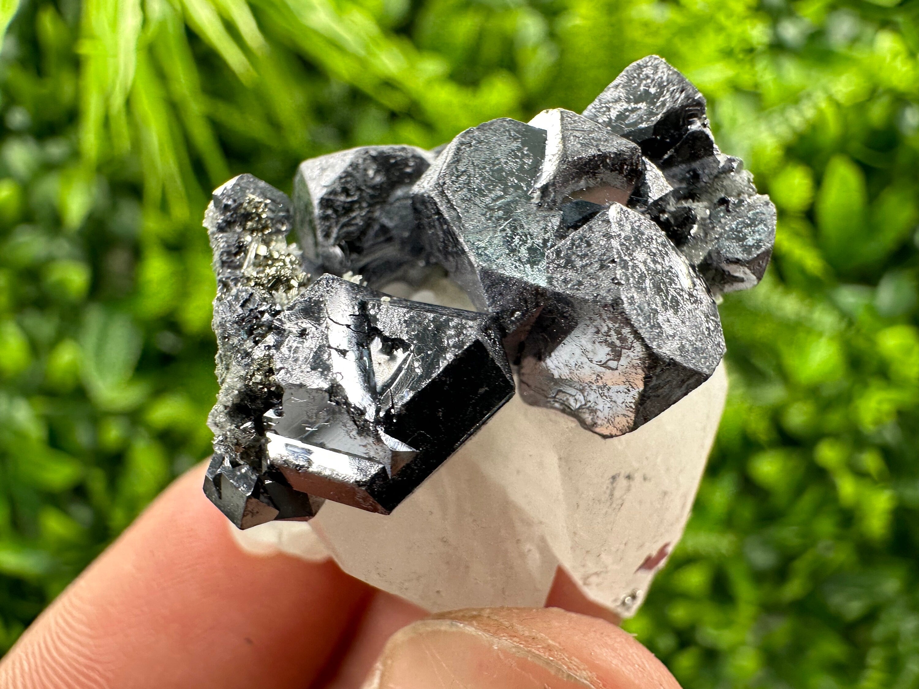 Shiny Galena on Calcite, Borieva Mine Mineral Specimen