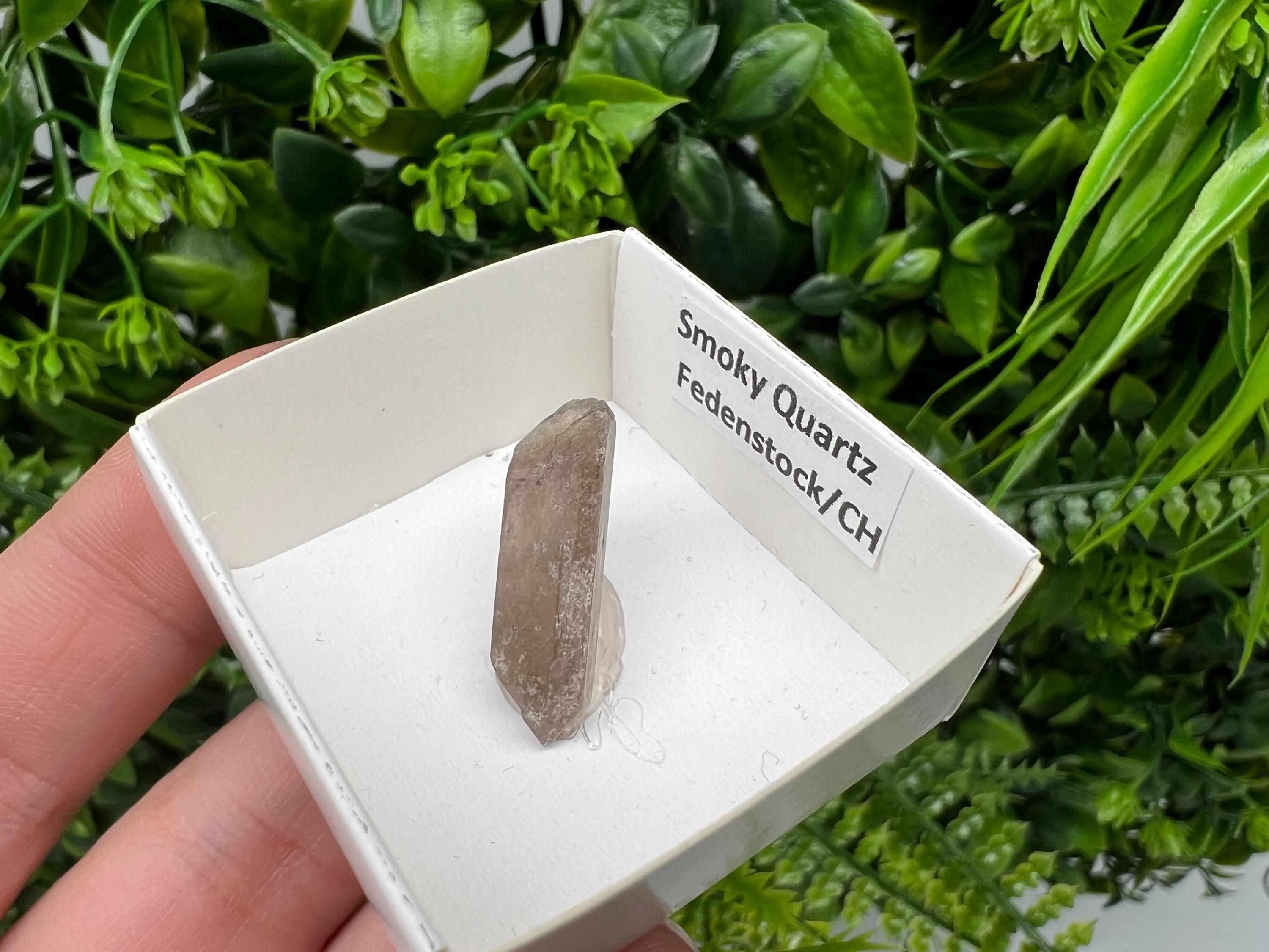 Rare Fedenstock Smoky Quartz Point, Swiss Mineral Specimen (25 MM)