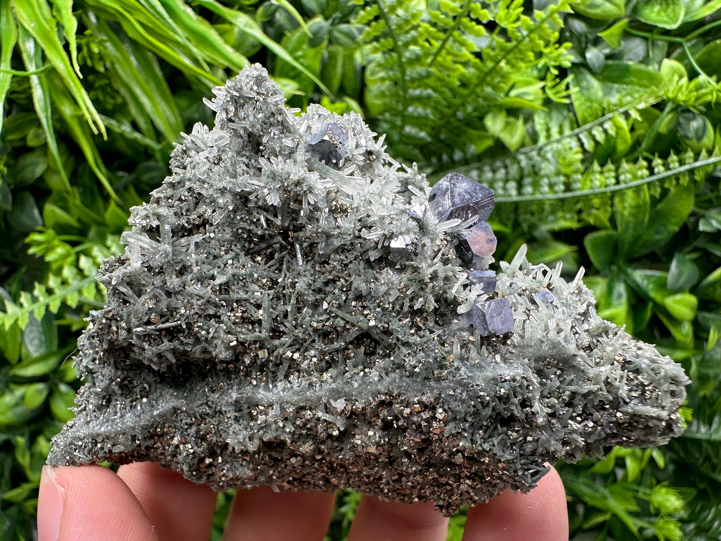 Galena Pyrite on Quartz, Bulgaria Mineral Decor Stone