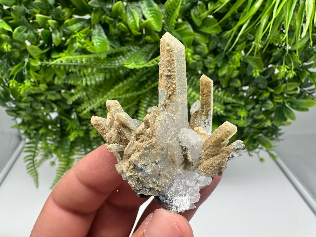 Quartz whit Brown Rhodochrosite from Djurcovo mine,Bulgaria,Quartz,Rhodochrosite cluster,natural mineral,collection crystal,mineral specimen