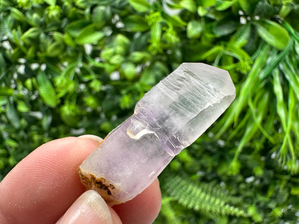 Phantom Amethyst Crystal with Cerussite, Bulgarian Mineral Specimen