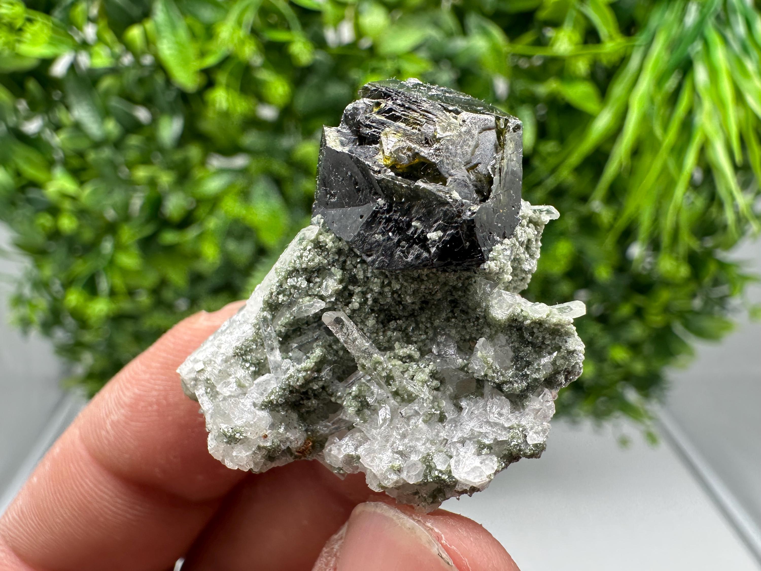 Stunning Sphalerite on  Quarzt from Borieva mine,Madan,Bulgaria,natural,collection mineral specimen,home decor crystal,gift,collection