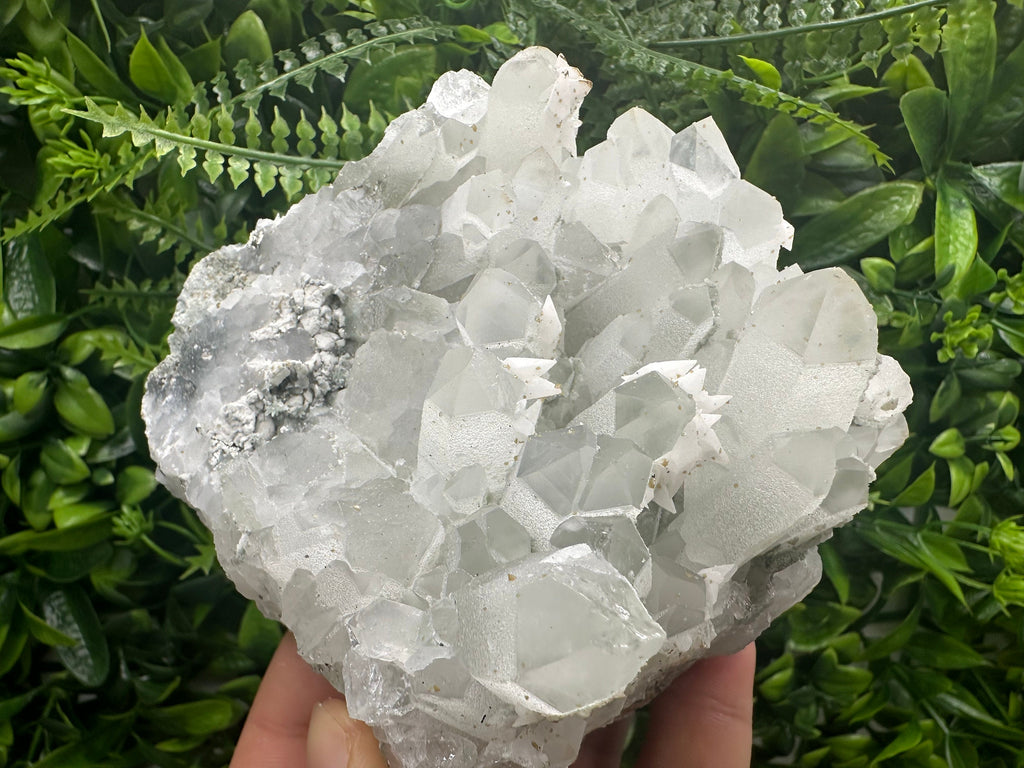 Quartz Cluster with Rhodochrosite, Calcite & Chlorite Inclusions