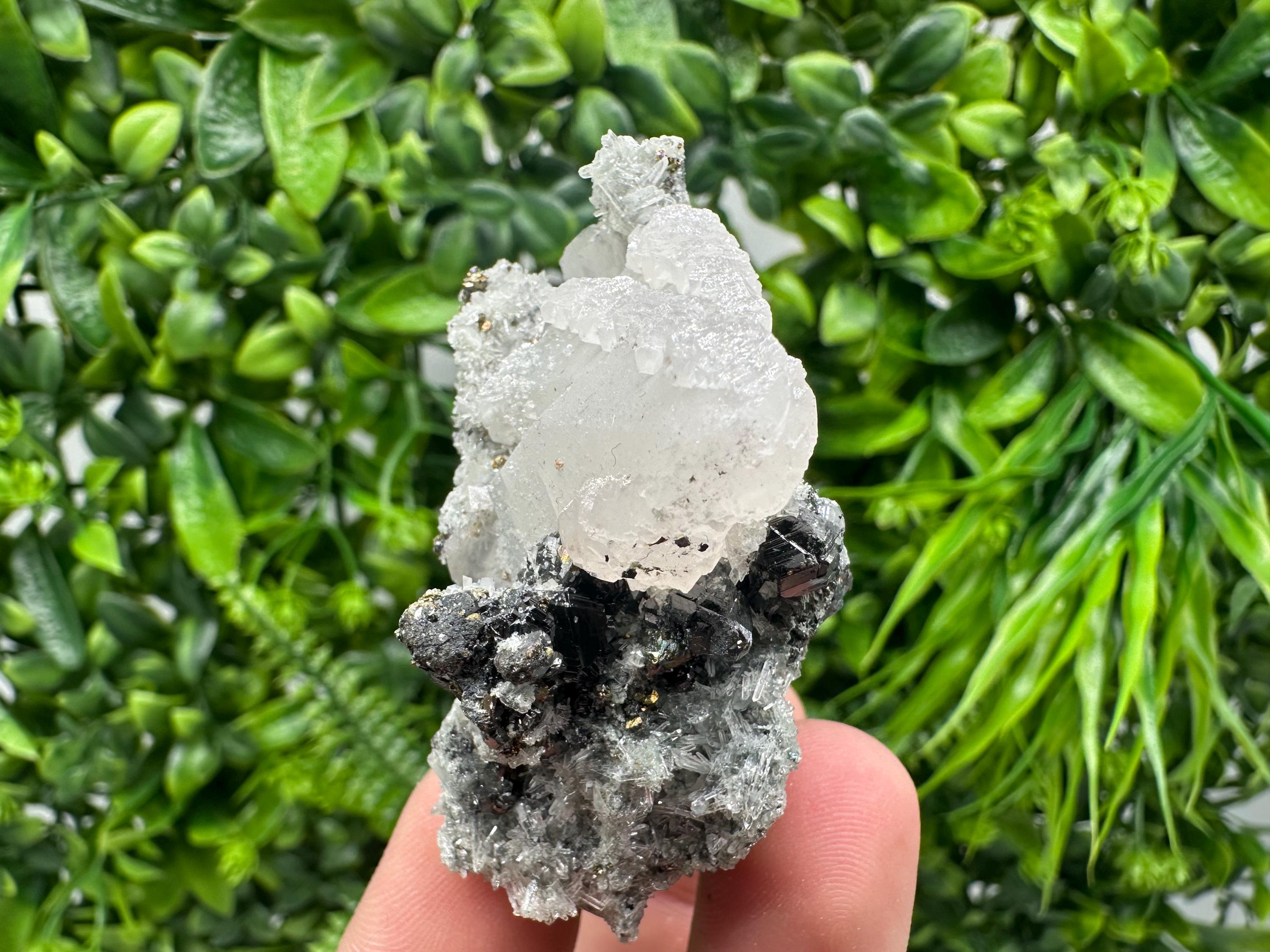 UV Calcite, Pyrite, Chlorite Mineral Specimen, Borieva Mine, Bulgaria