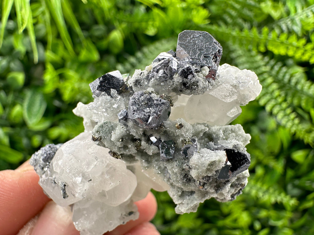 Galena Chalcopyrite on Calcite and Quartz, Borieva Bulgaria