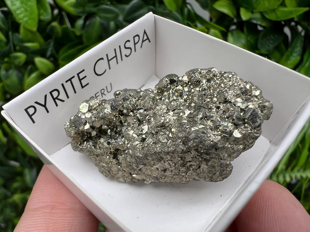 Peruvian Pyrite Cube: Natural Gold Mineral Specimen, Home Decor Stone (4/2.5cm