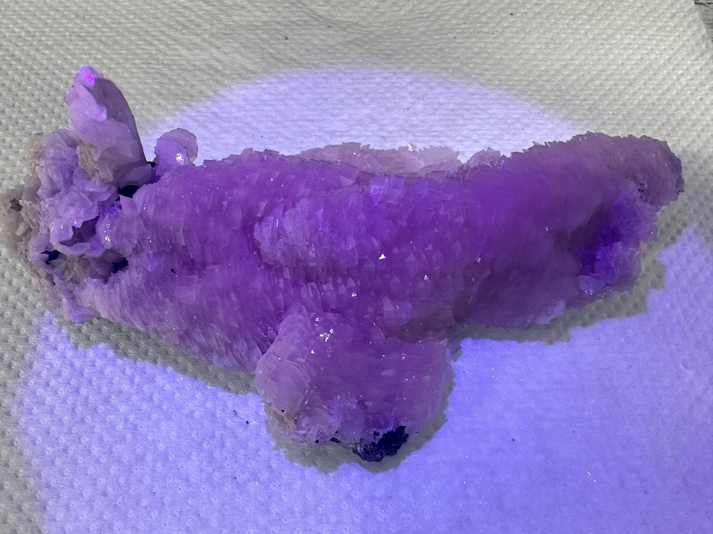 UV Fluorescent Calcite on Quartz, Bulgaria Mineral Specimen