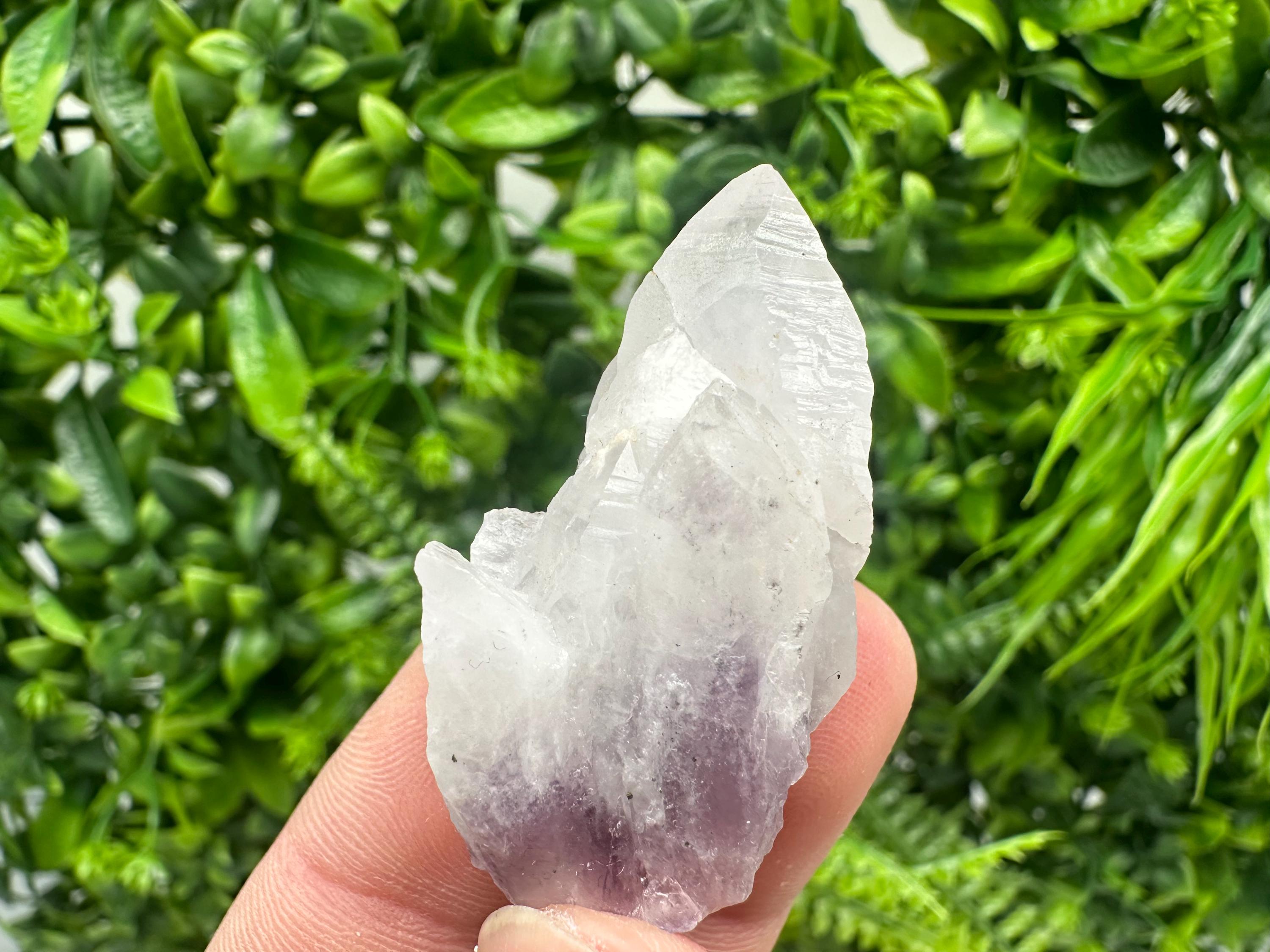 Amethyst Phantom Quartz Crystal: Chalcedony Chlorite Inclusions
