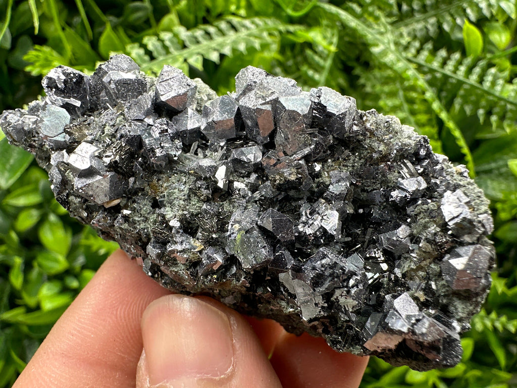 Shiny Galena Sphalerite on Quartz, Bulgarian Crystal Decor Stone