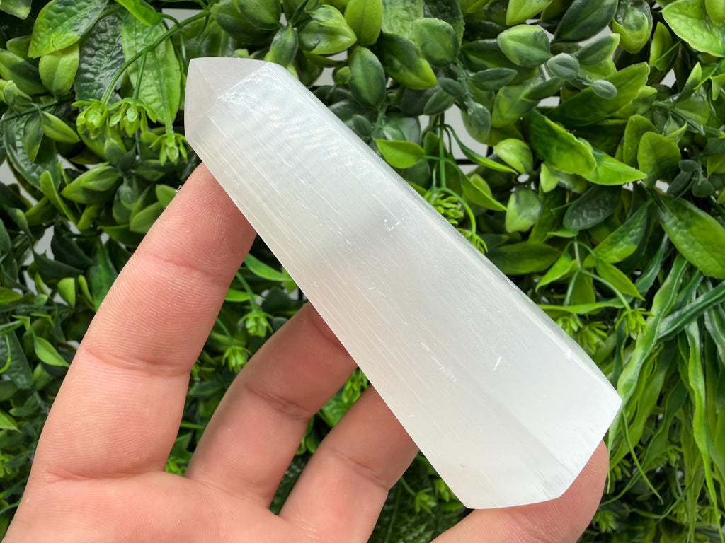 Selenite Tower Obelisk – Polished Crystal for Energy Cleansing, Meditation, Altar Decor