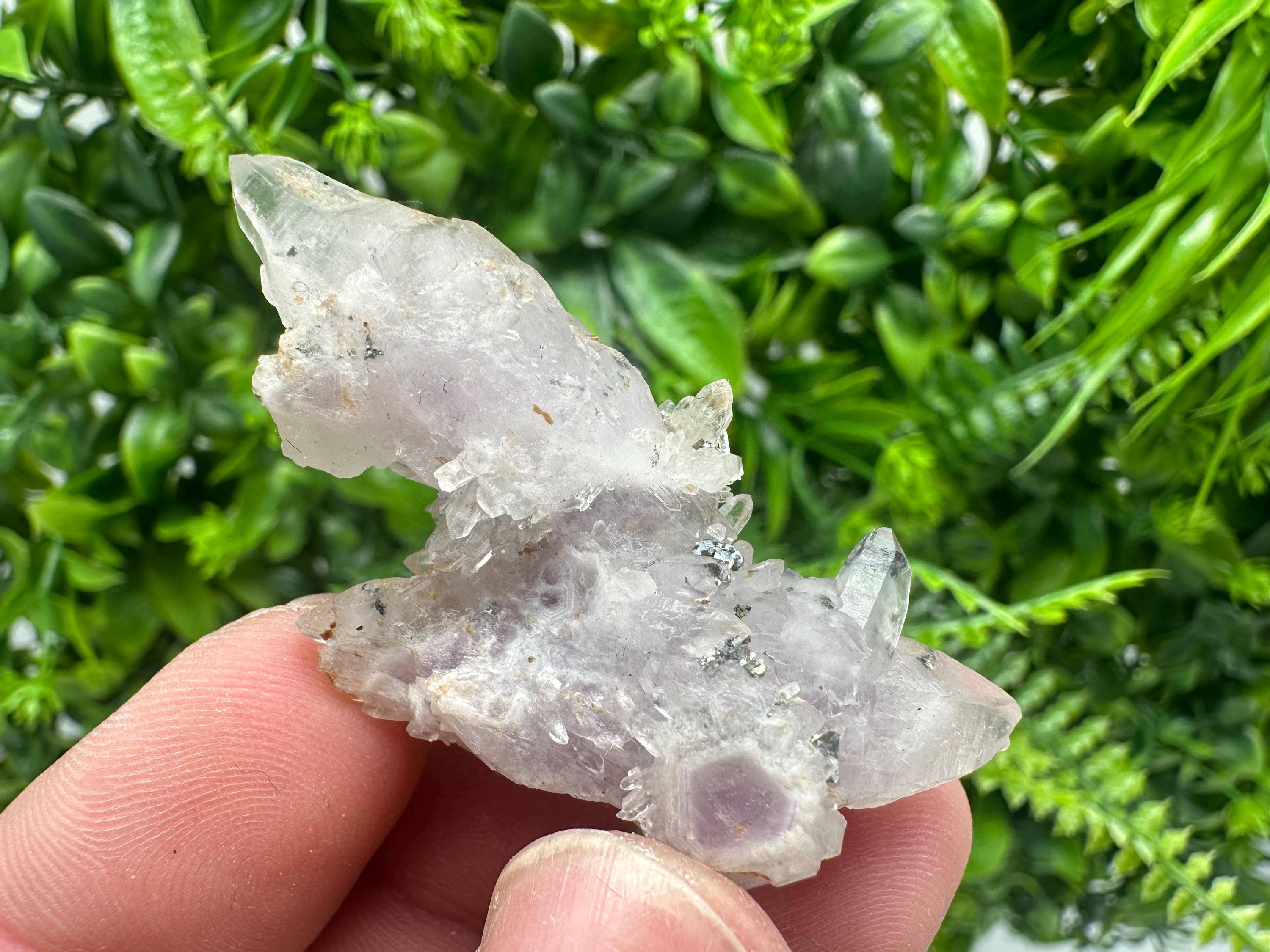 Amethyst Phantom Quartz with Chalcedony and Chlorite Inclusions