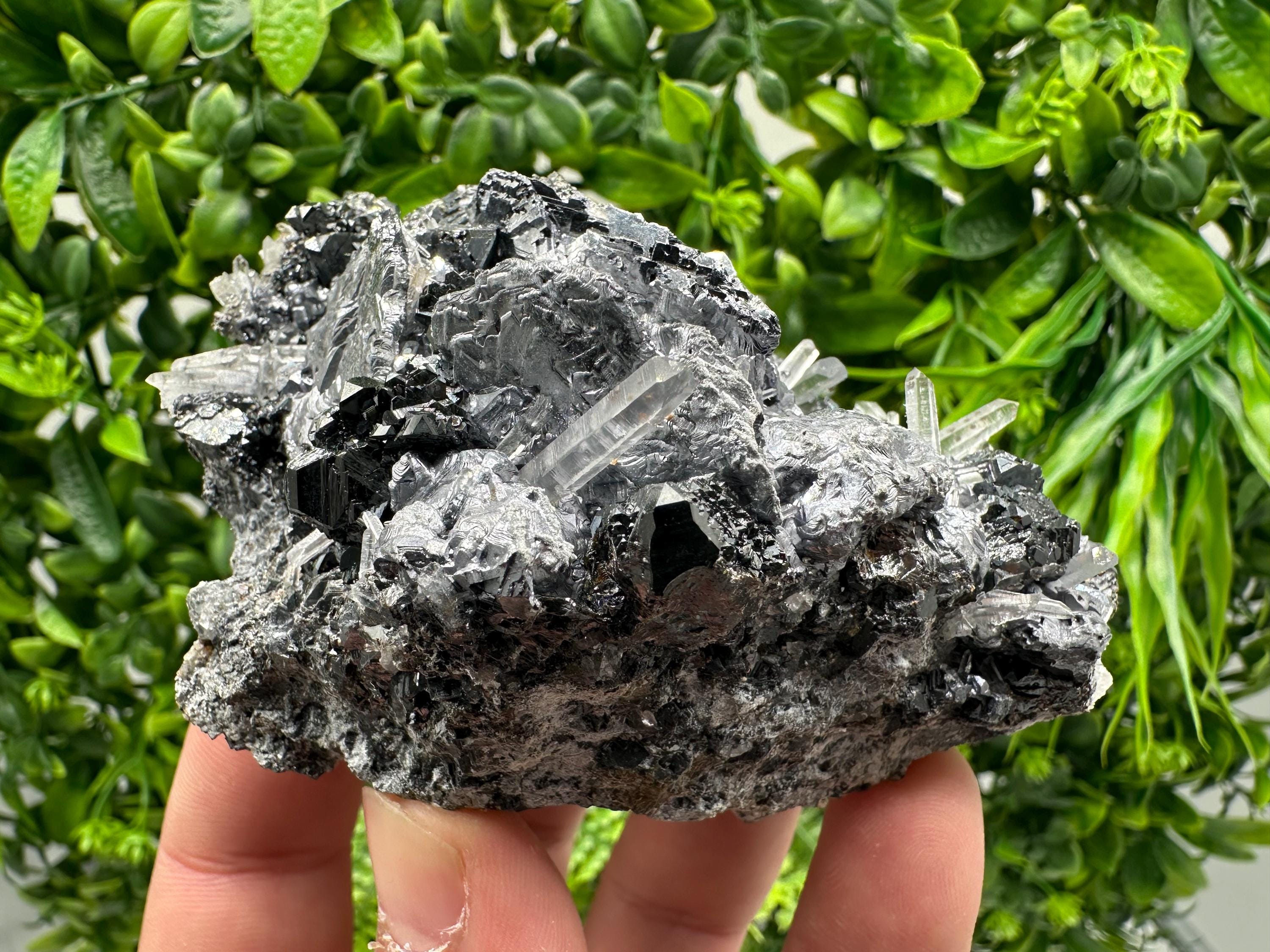 Amazing Galena spinel law on Quartz whit Siderite,from Krushev dol mine,Bulgaria,natural,collection mineral specimen,home decor crystal,souv